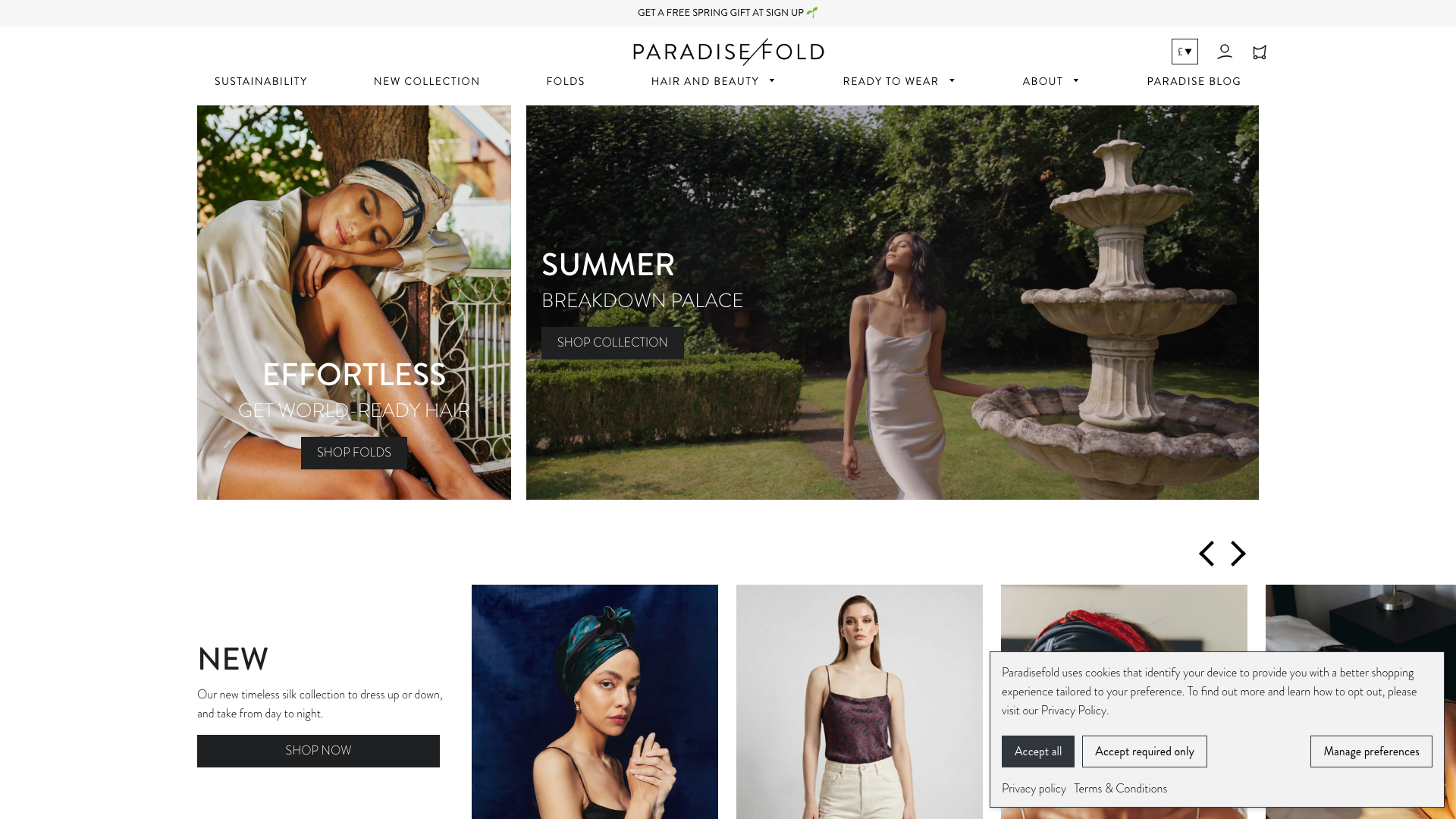 Shopify Plus Checkout & Frontend fuer Paradise Fold screenshot