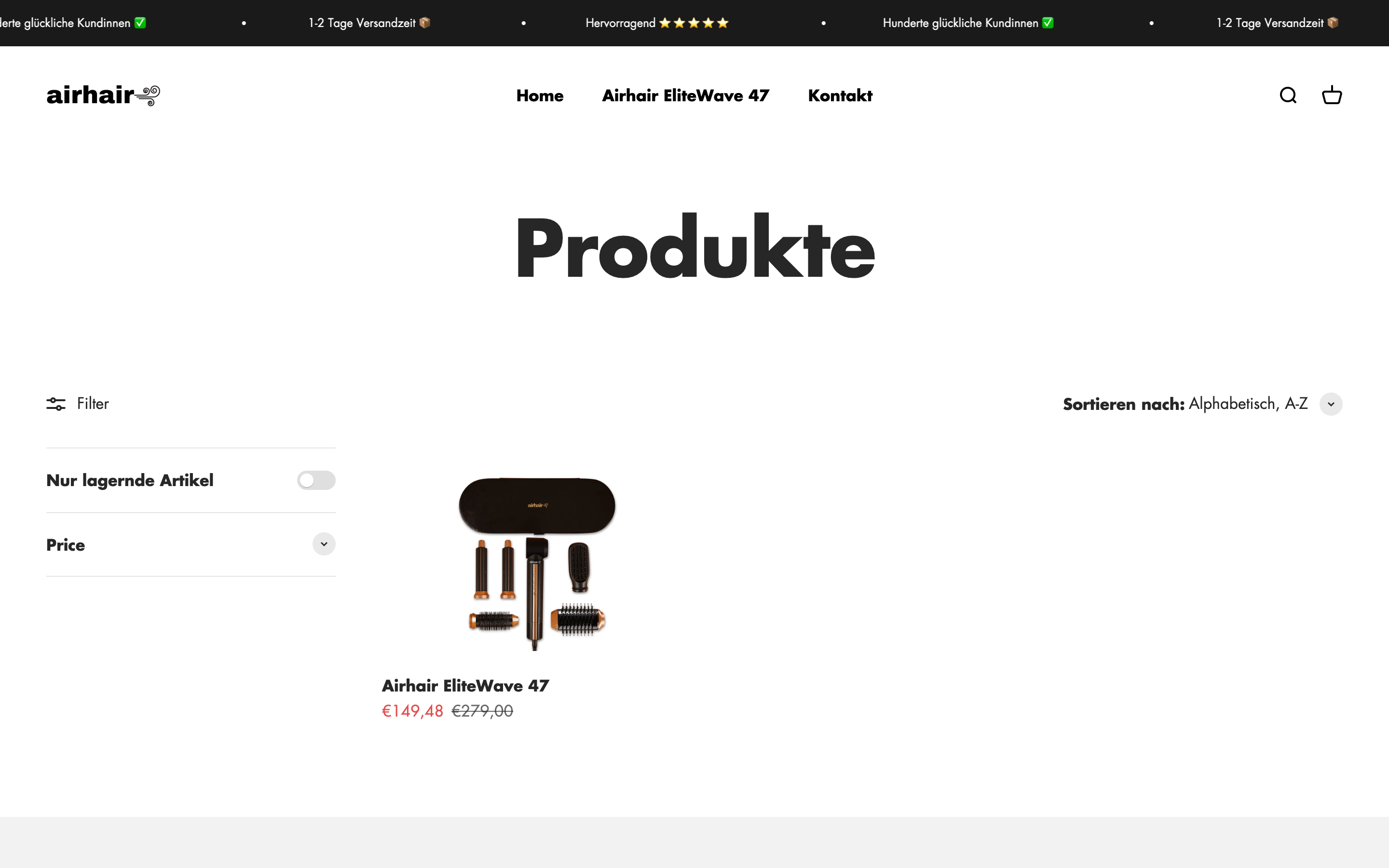Modernes Webshop-Design und Optimierung für AirHair