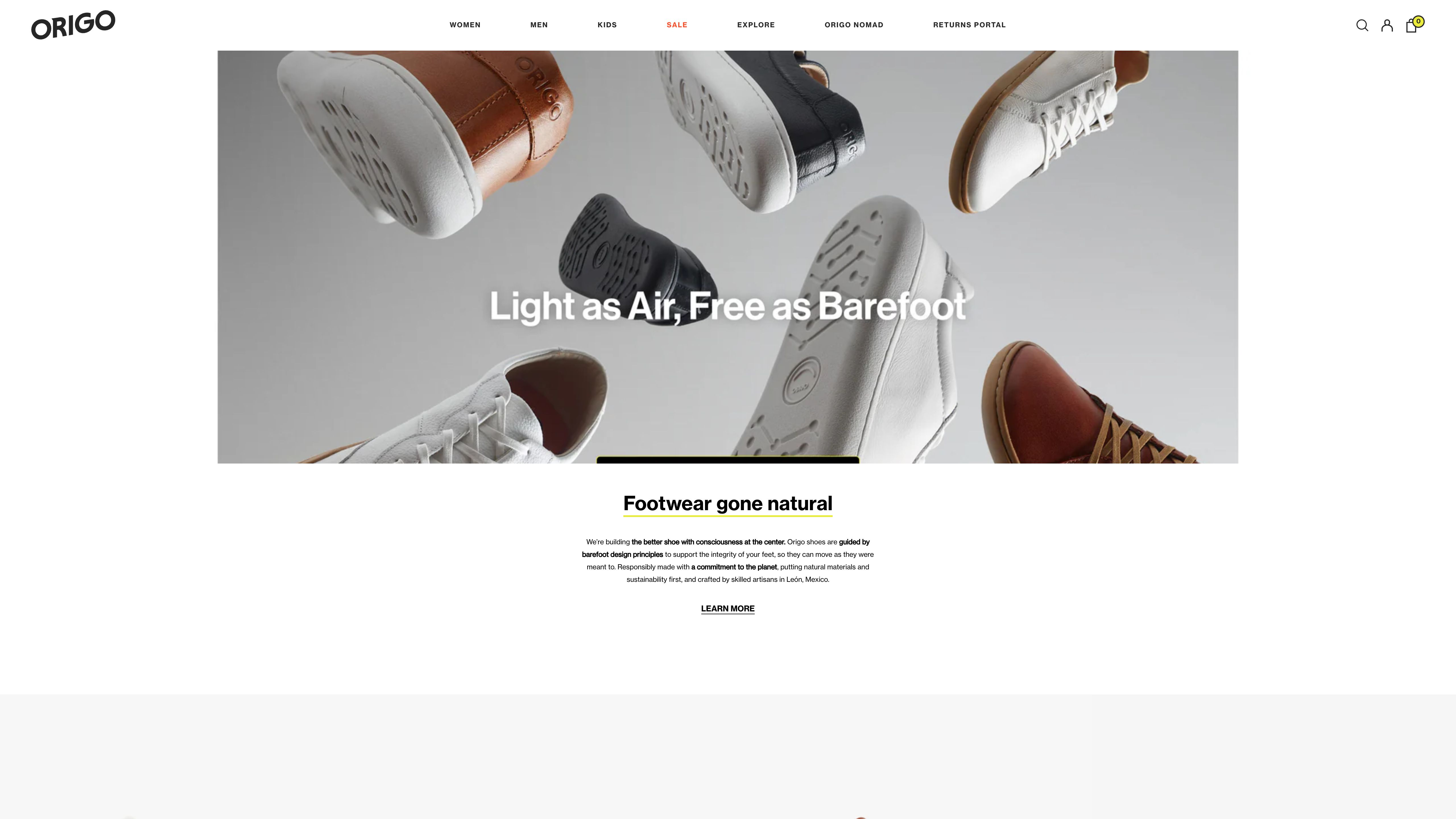 Principios de Diseño Barefoot en los Zapatos Origo