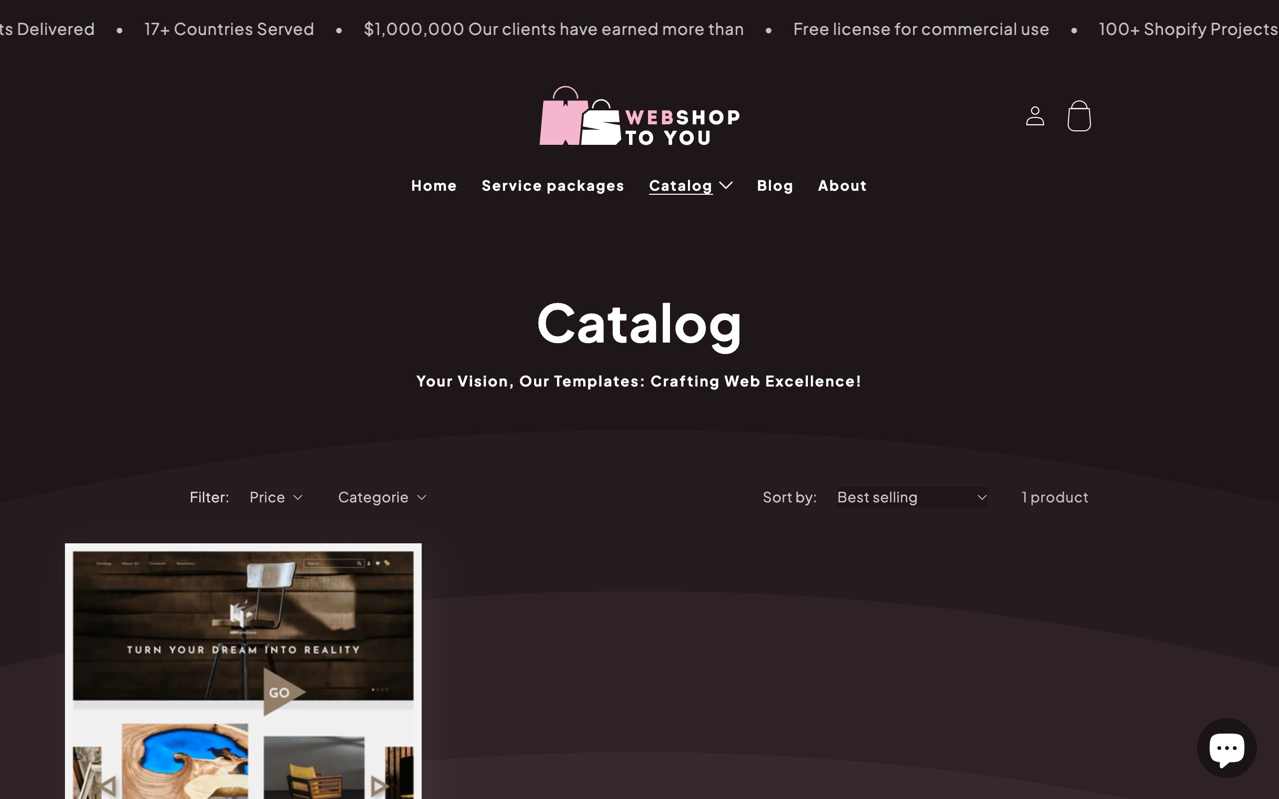 Webshop2U - Digital Product E-Commerce Site Creation screenshot