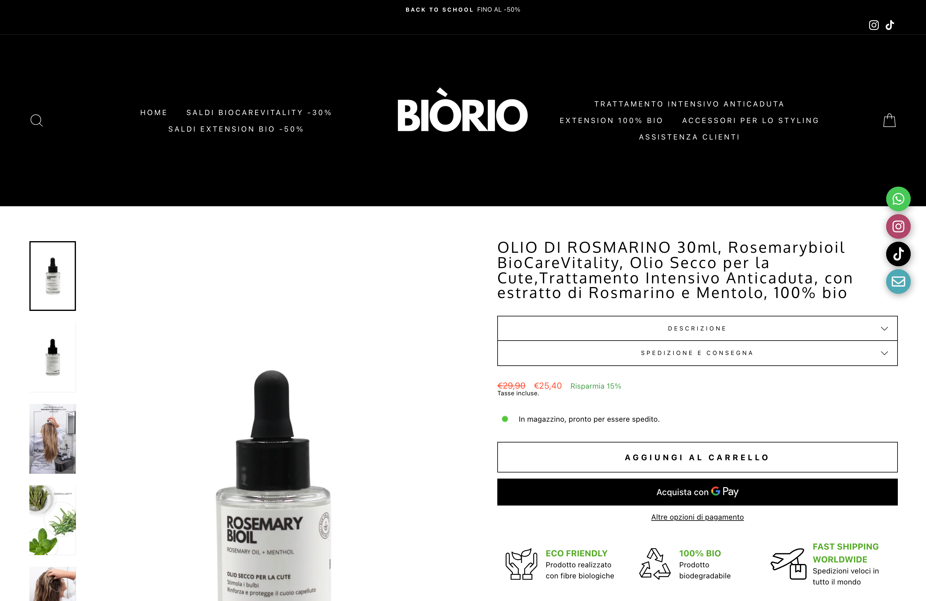 BIORIO.IT - Prodotti Bio per una Chioma Sana e Bella screenshot 3