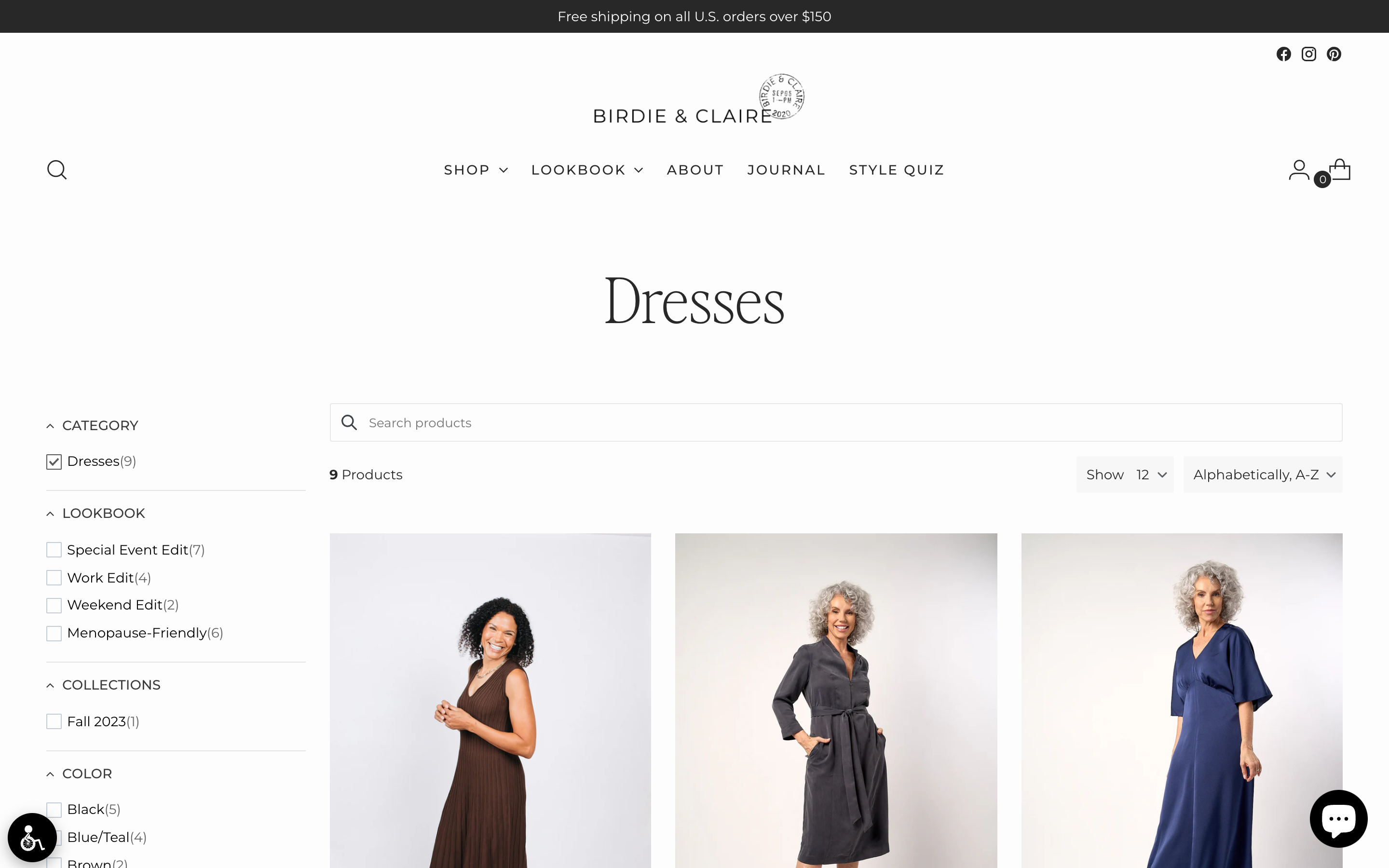 Fashion/clothing website screenshot 2