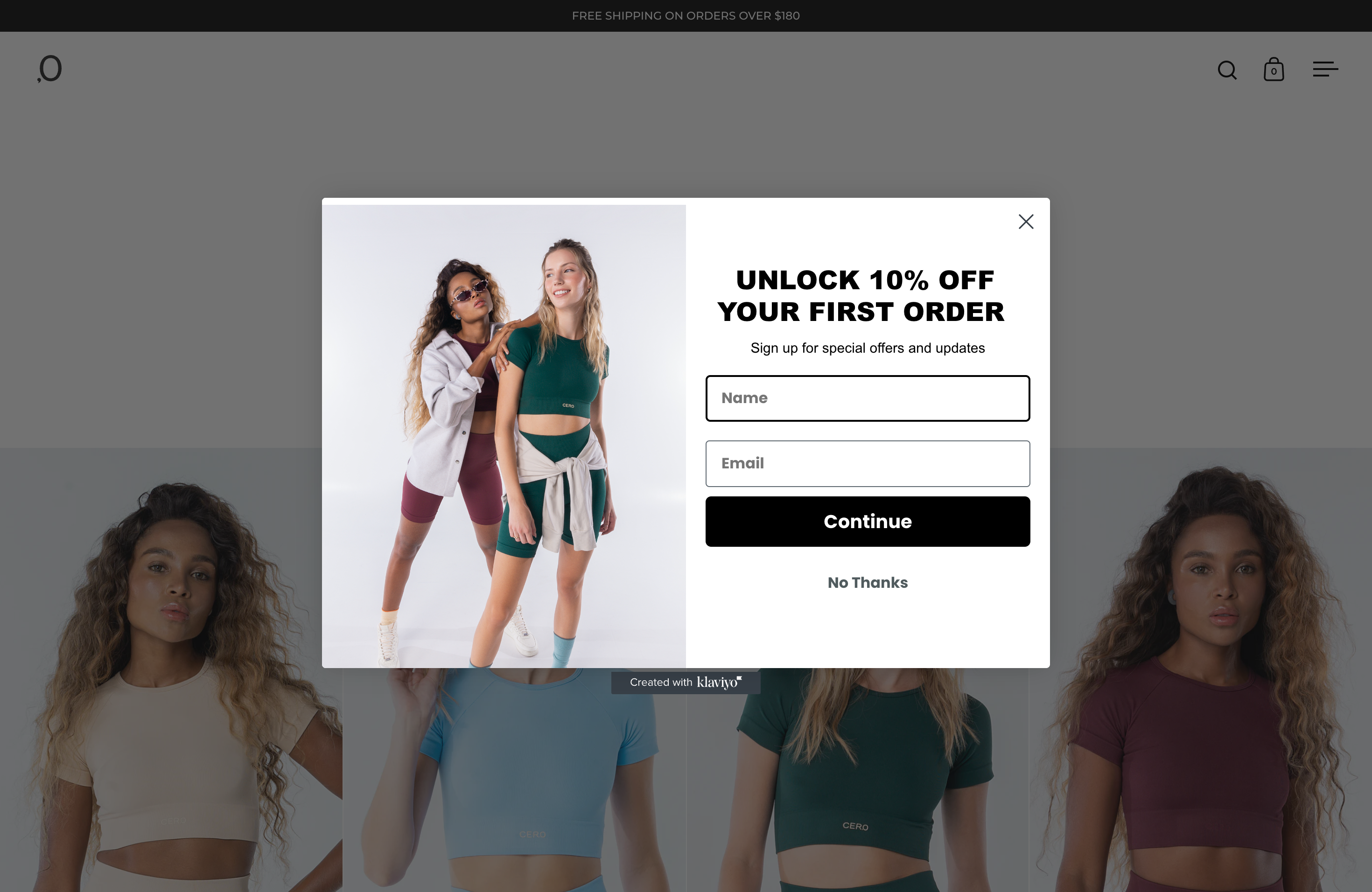 Ecommerce design and development for an activewear brand.  screenshot 2