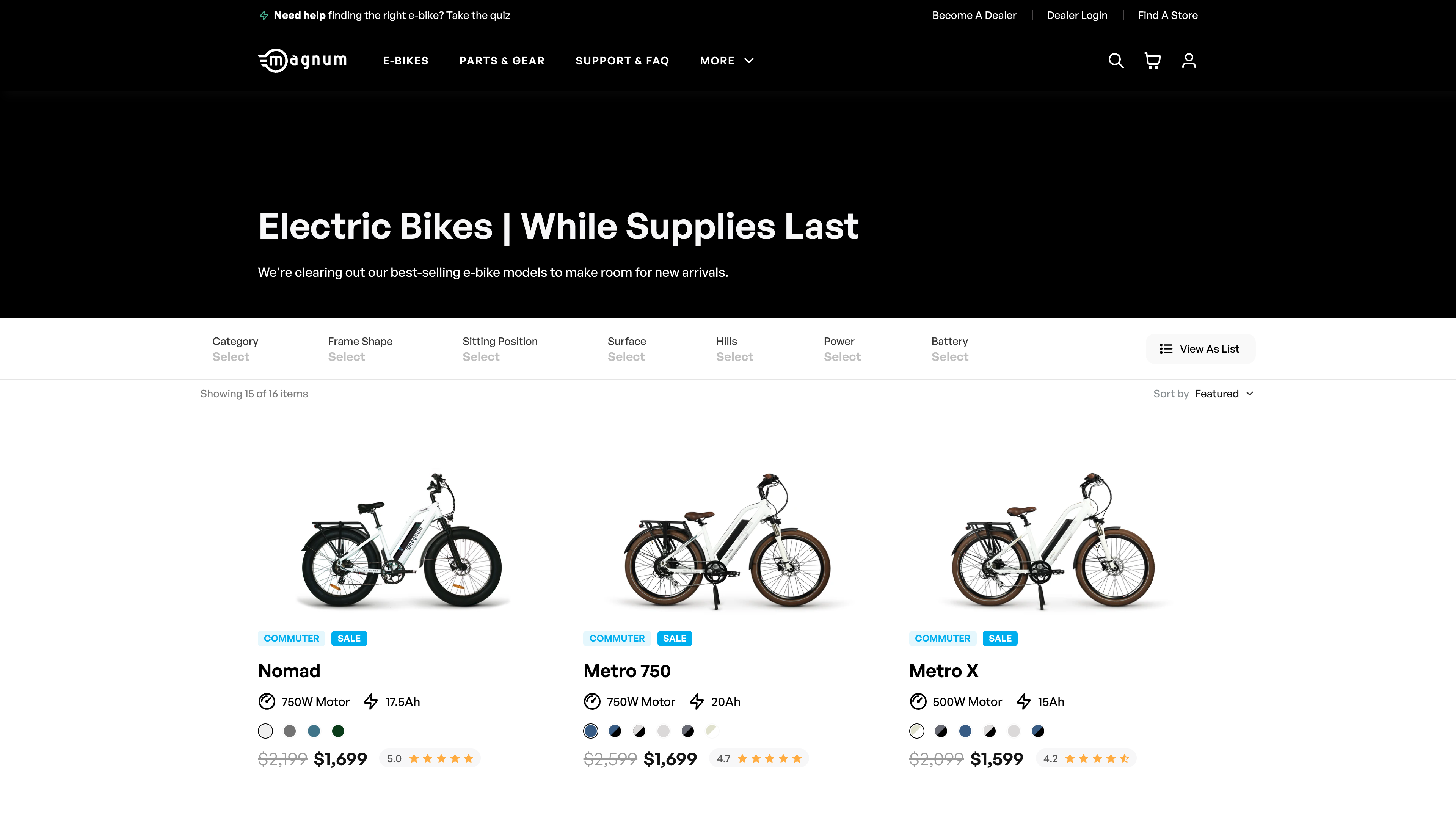 Custom Shopify Plus Launch for Magnum Bikes