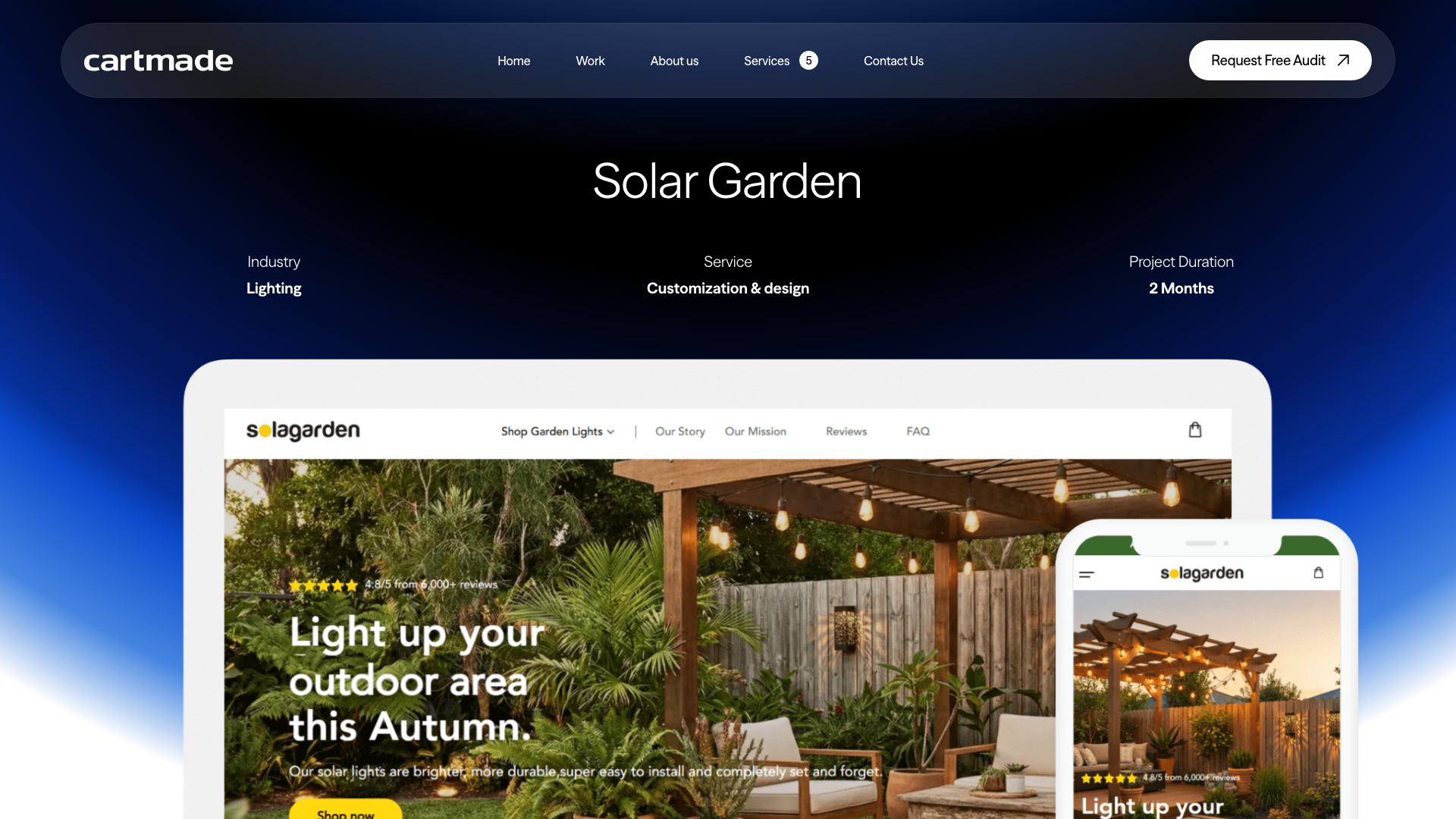Sola Garden - Shopify Store development with pixel perfect design