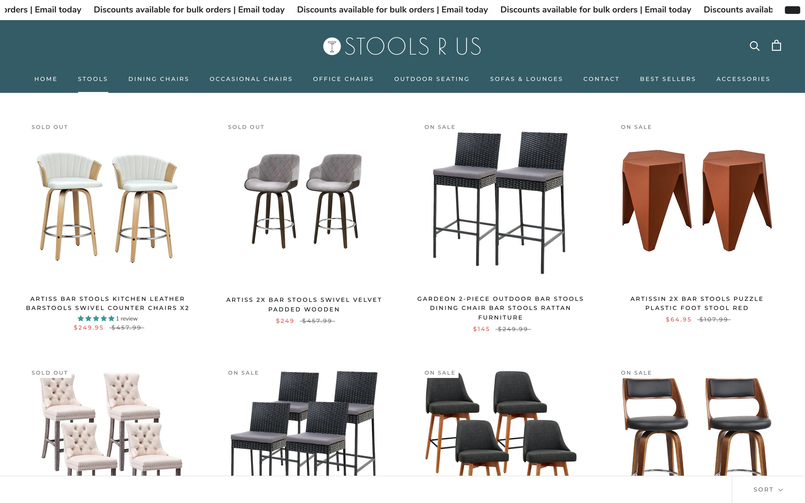 Stools & Chairs store screenshot