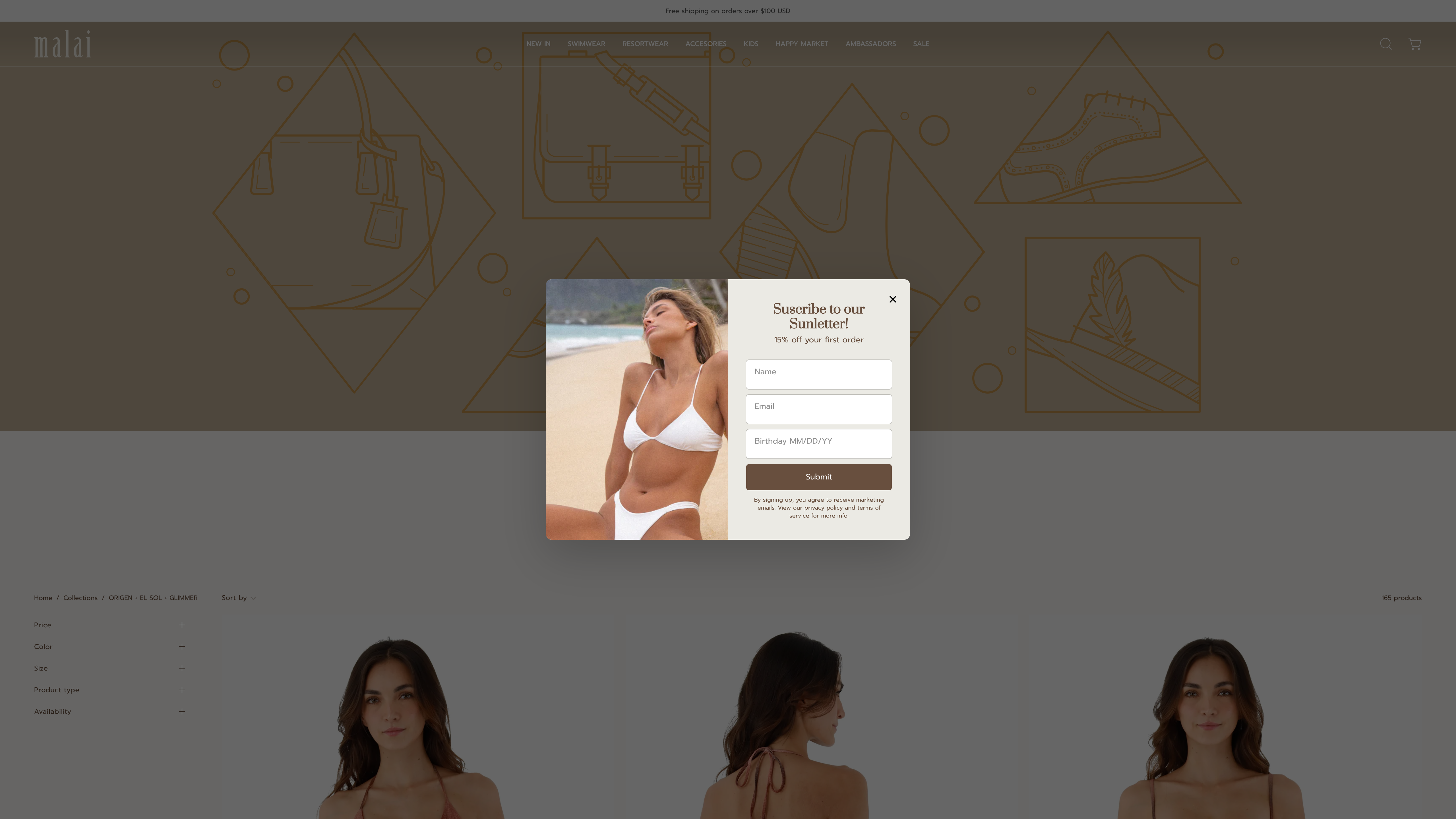 Design and eCommerce development for swimwear brand screenshot