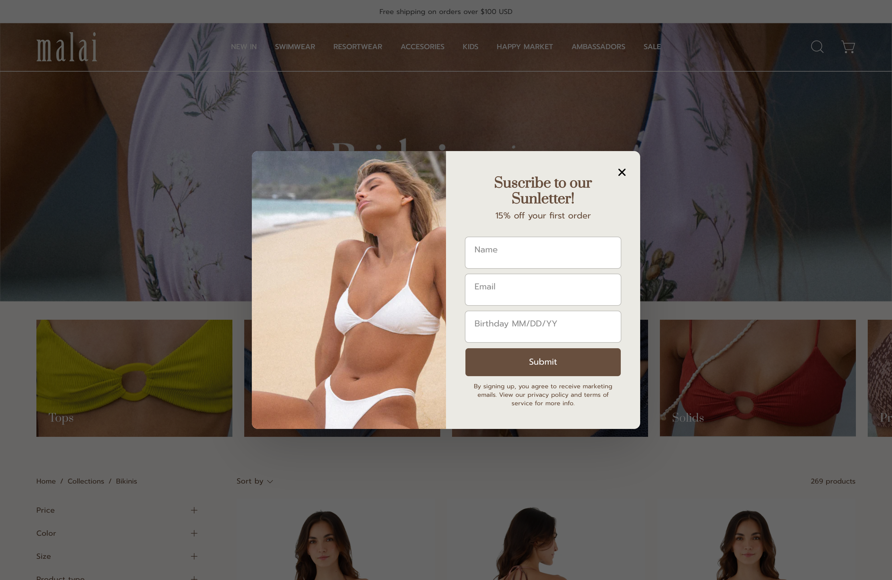 Design and eCommerce development for swimwear brand screenshot 3