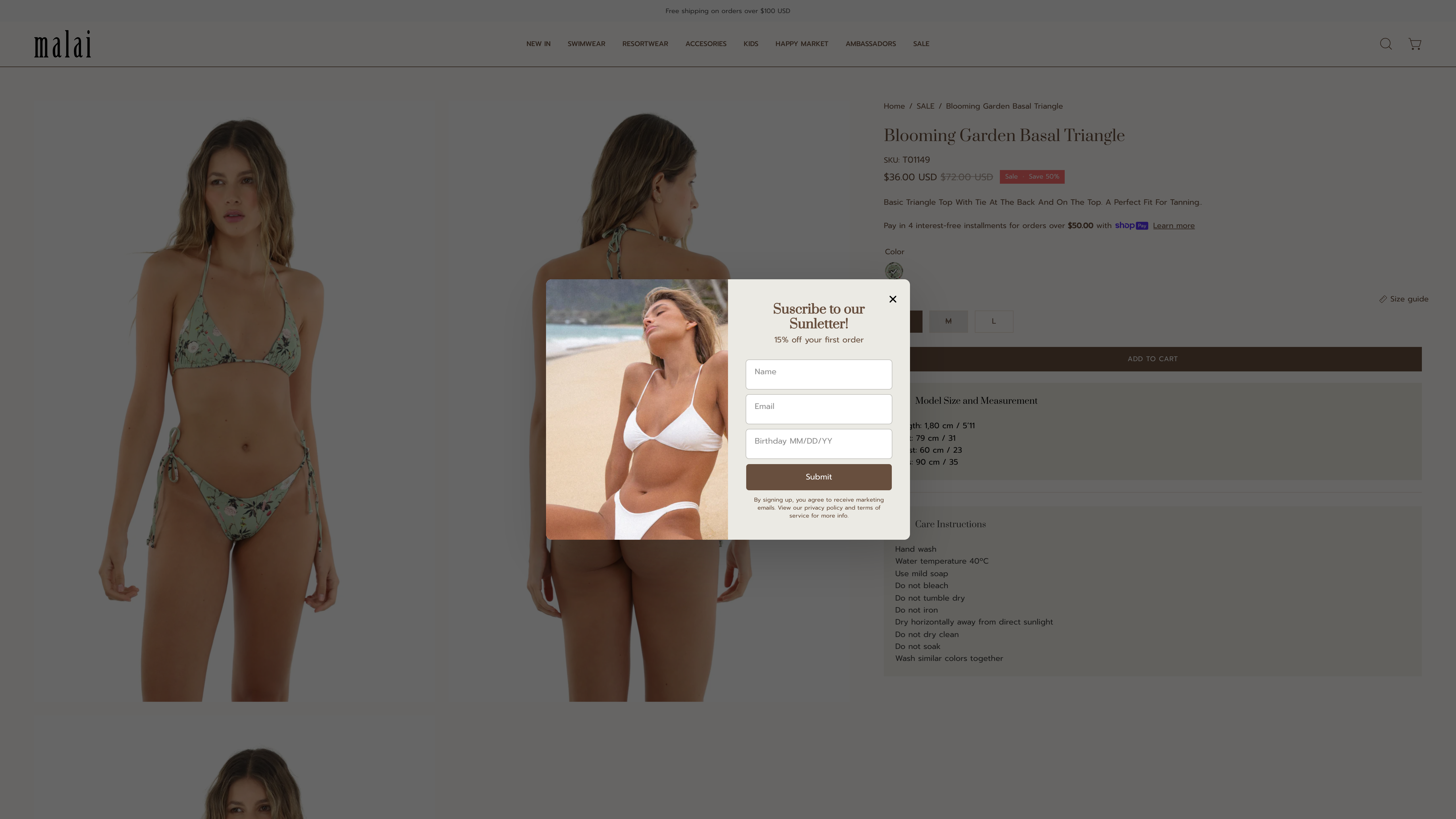 Design and eCommerce development for swimwear brand screenshot 4