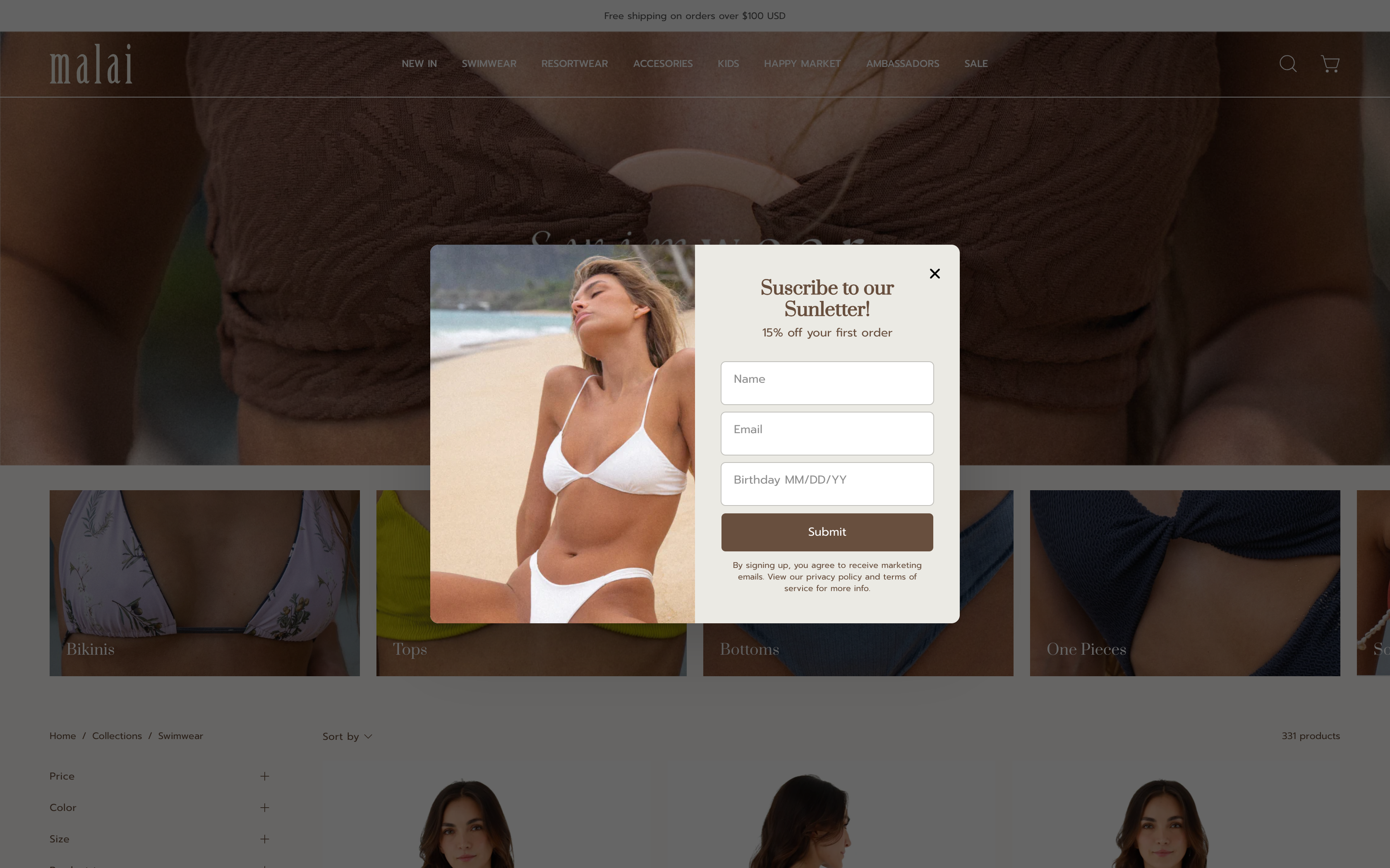 Design and eCommerce development for swimwear brand screenshot 2