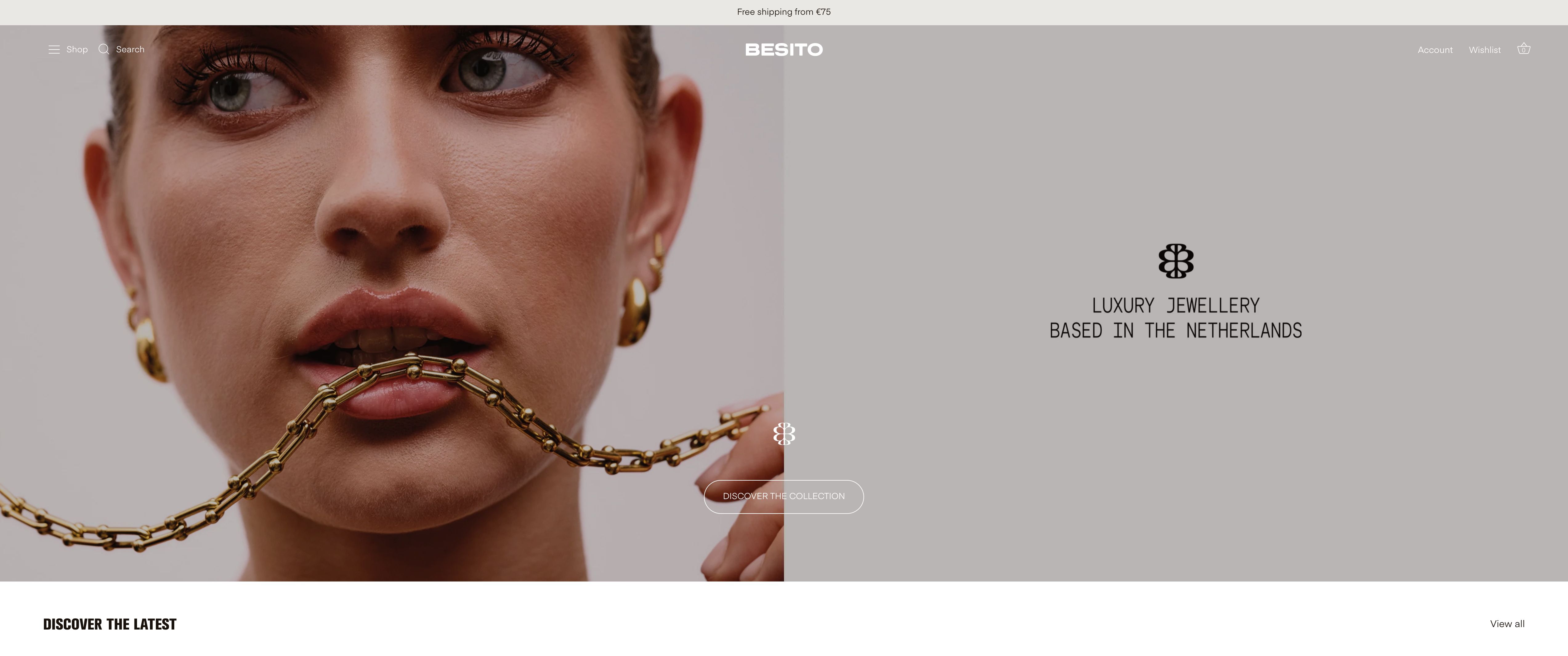 Shopify webshop Besito Jewels screenshot 6