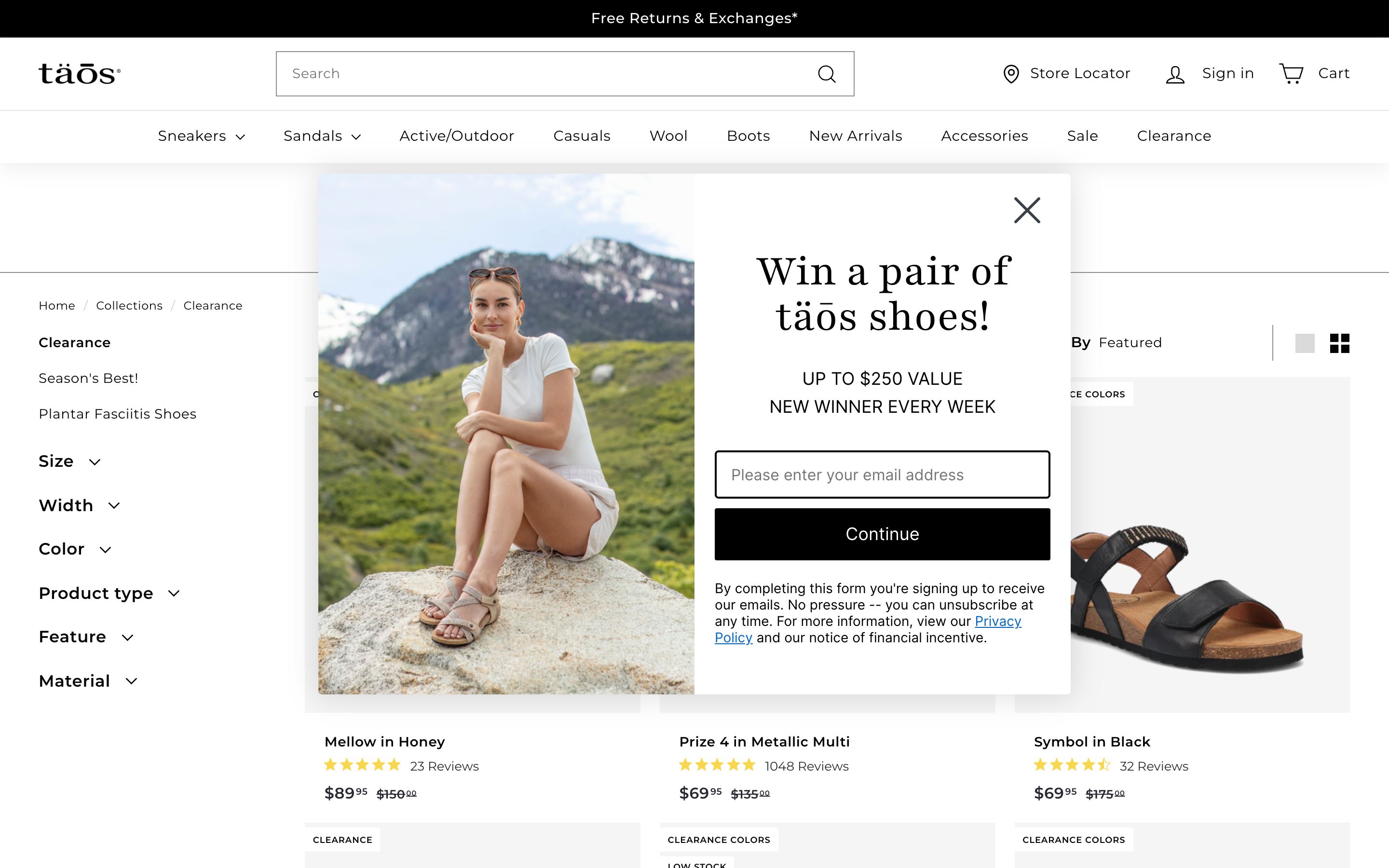 Taos Footwear screenshot