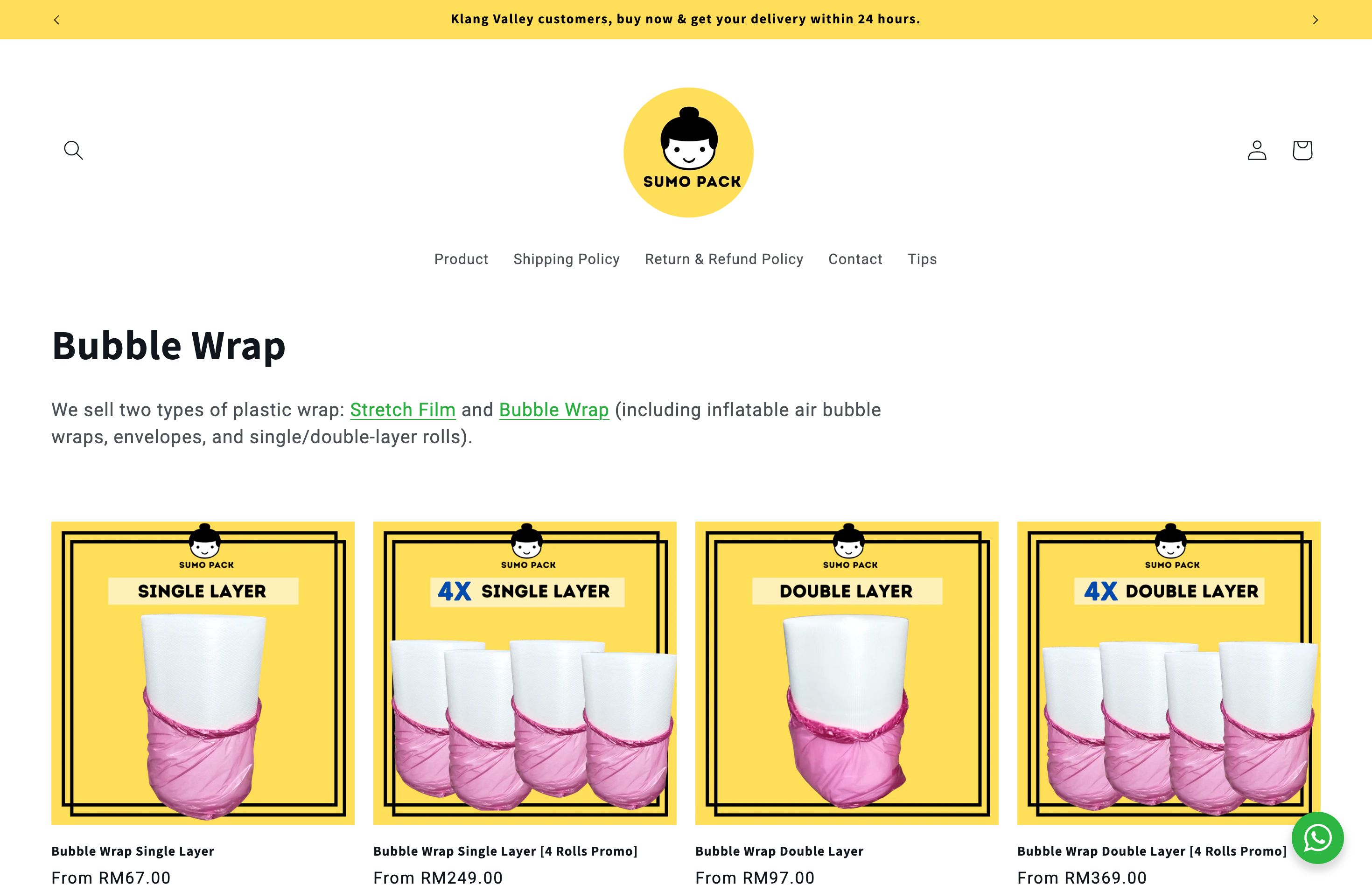 Crafted Sumopack®'s website to boost online sales & brand awareness screenshot 2