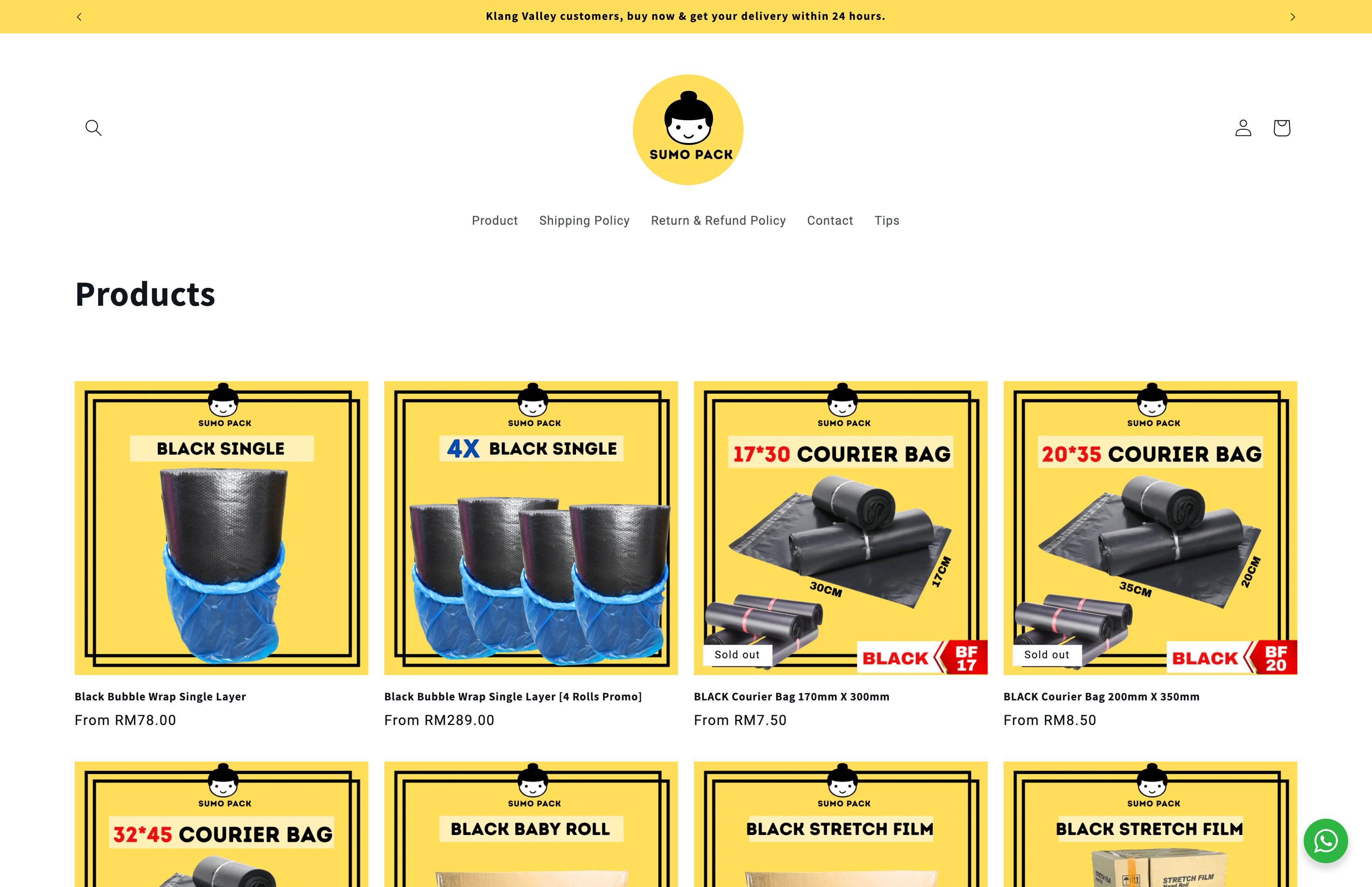 Crafted Sumopack®'s website to boost online sales & brand awareness screenshot