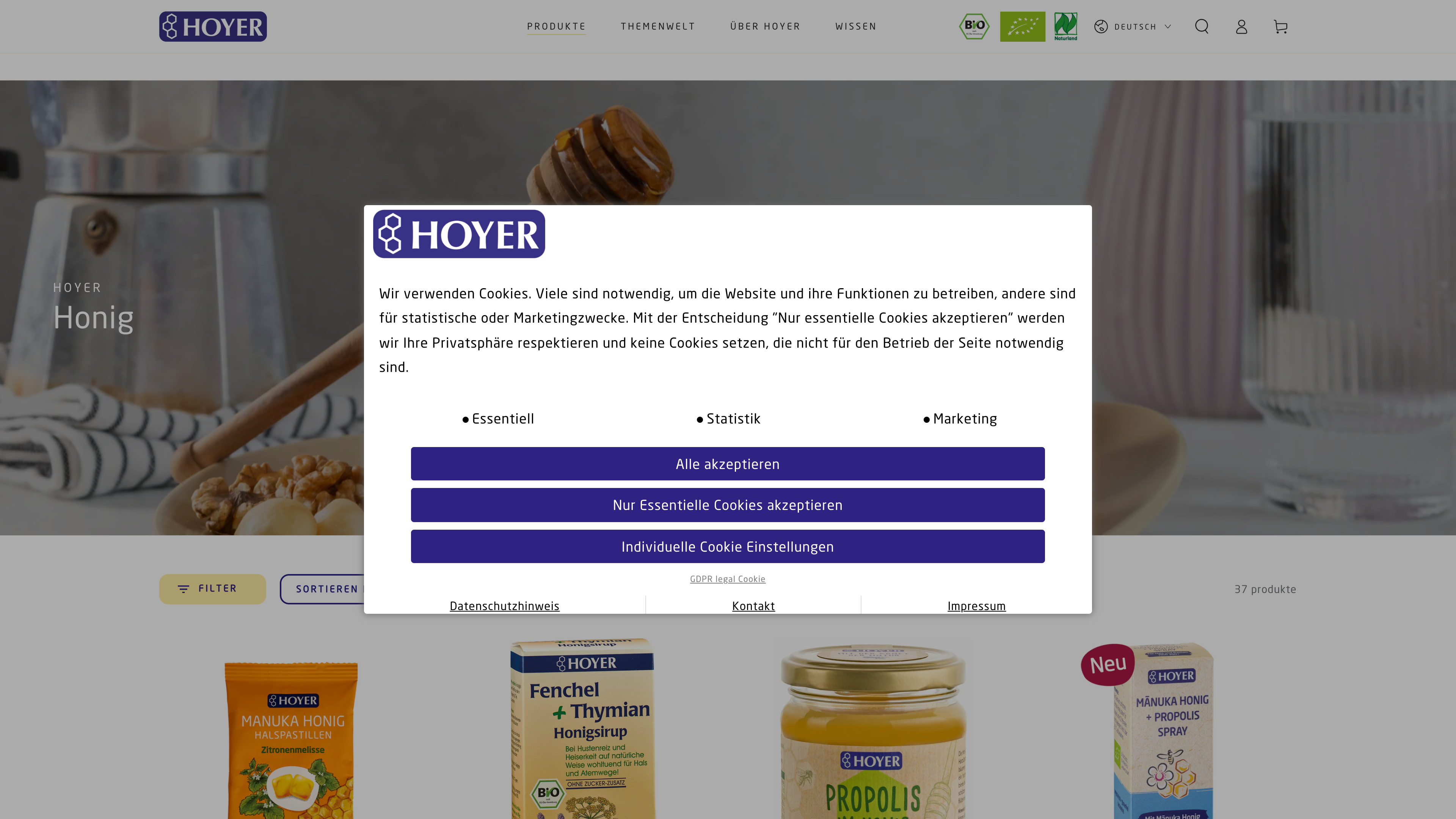 Migration von Hoyer Honig zu Shopify screenshot 2