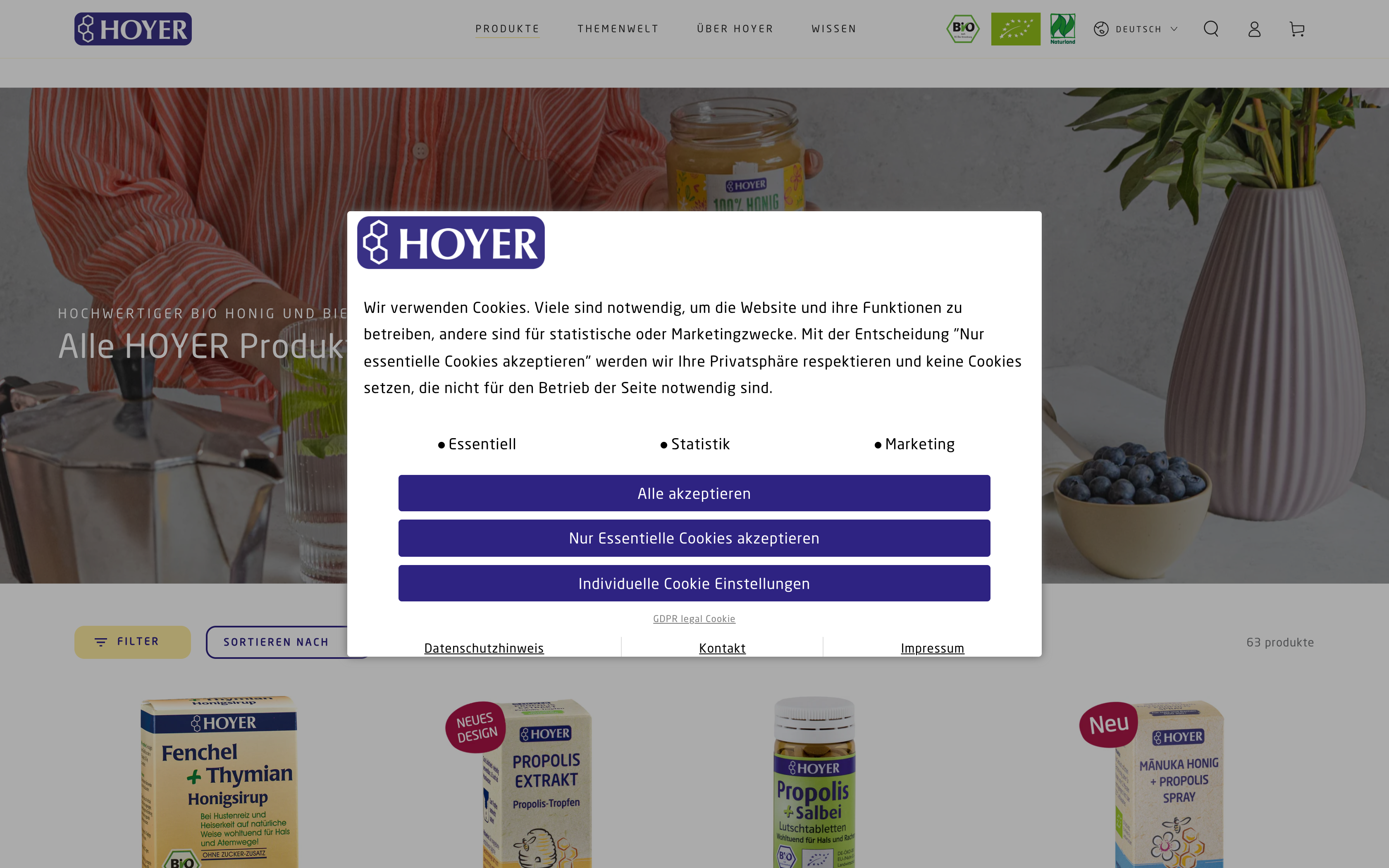 Migration of Hoyer Honig from Woocommerce to Shopify with Enhanced Design