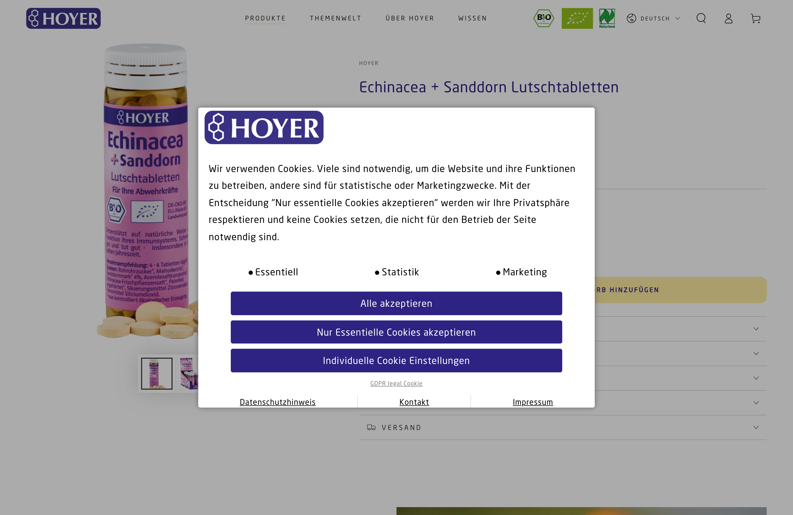 Migration von Hoyer Honig zu Shopify screenshot 4