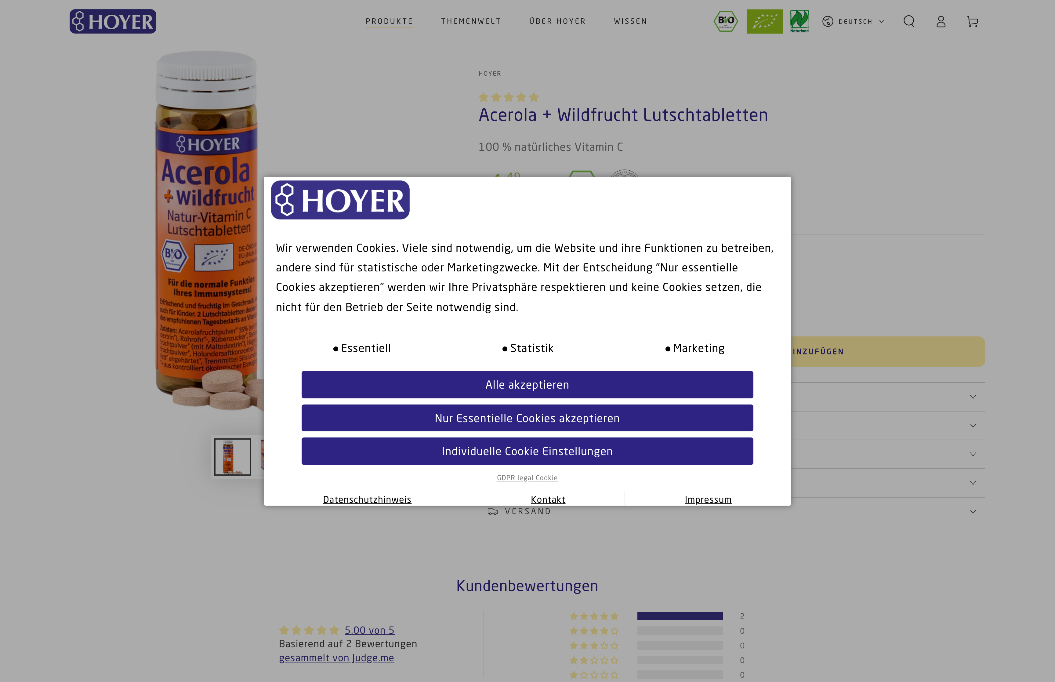 Migration von Hoyer Honig zu Shopify screenshot 3