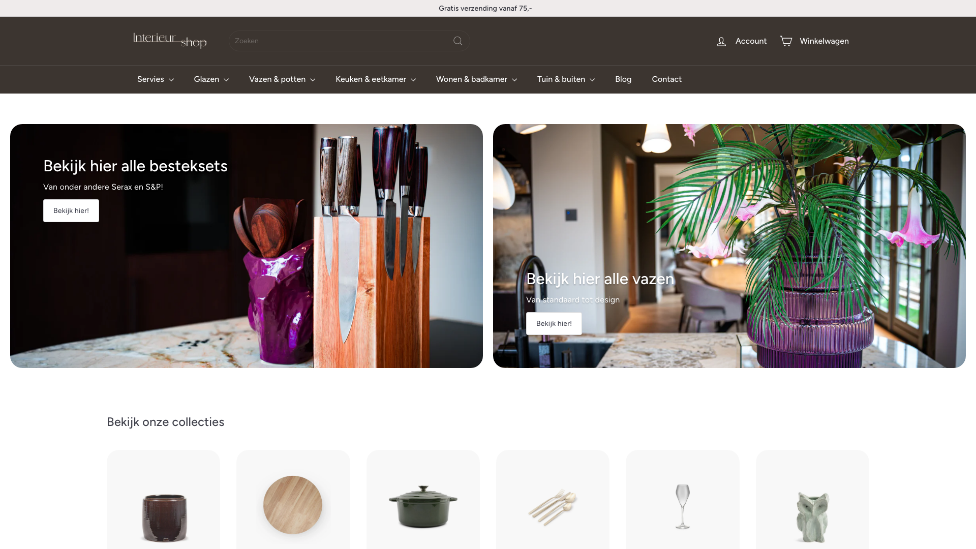 Webshop realisatie interieur webshop