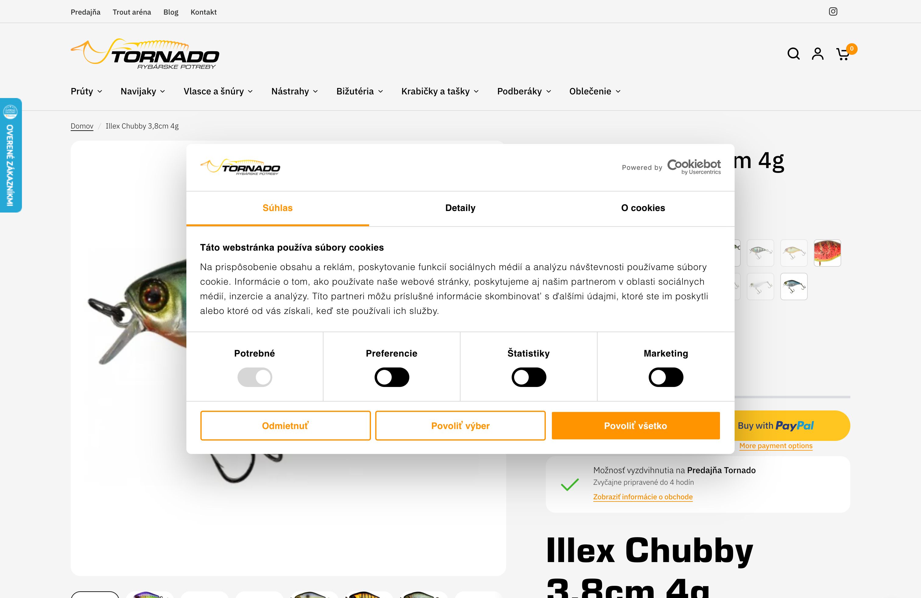 Rybárske potreby Tornádo screenshot 3