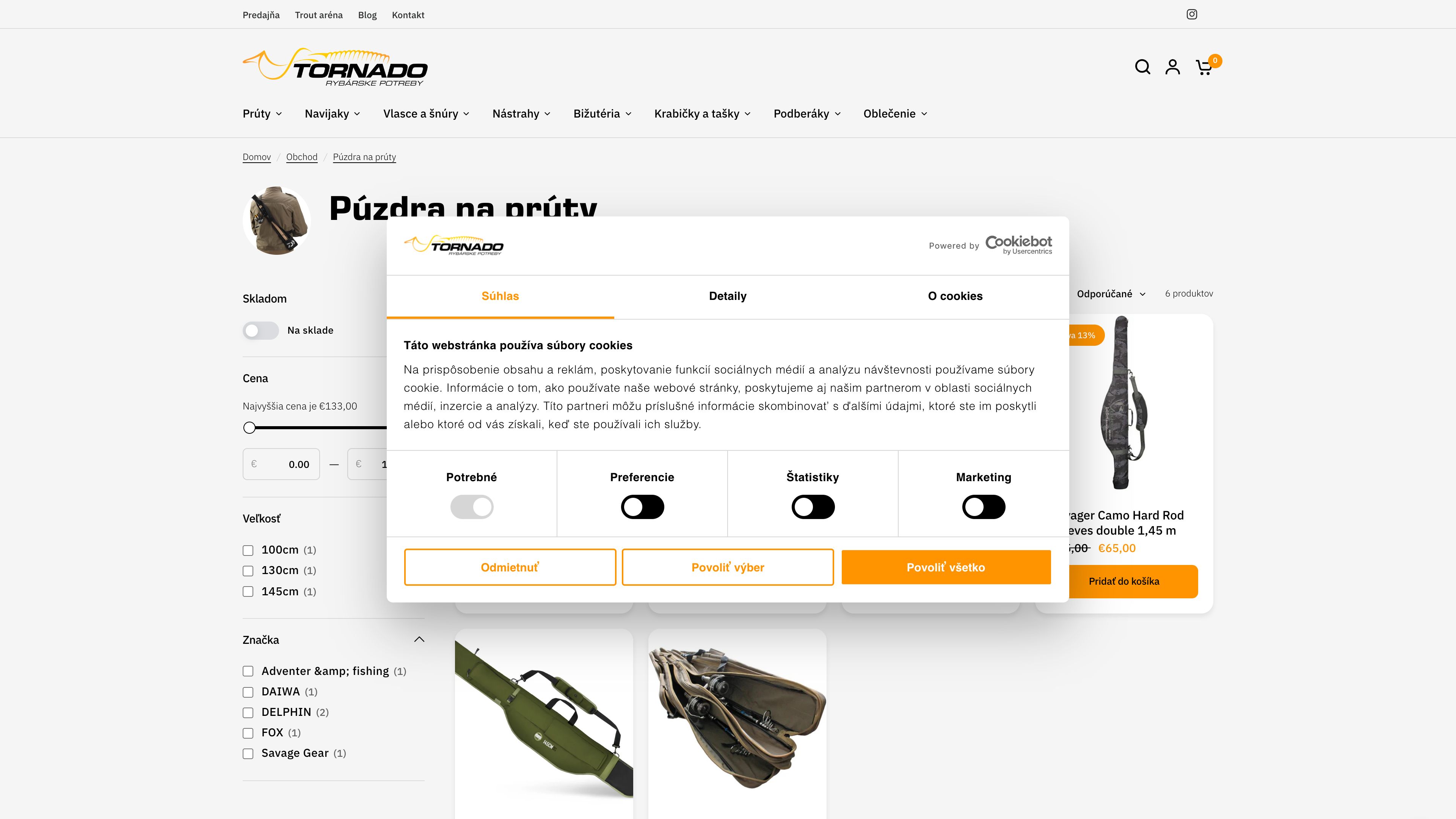 Rybárske potreby Tornádo screenshot 2