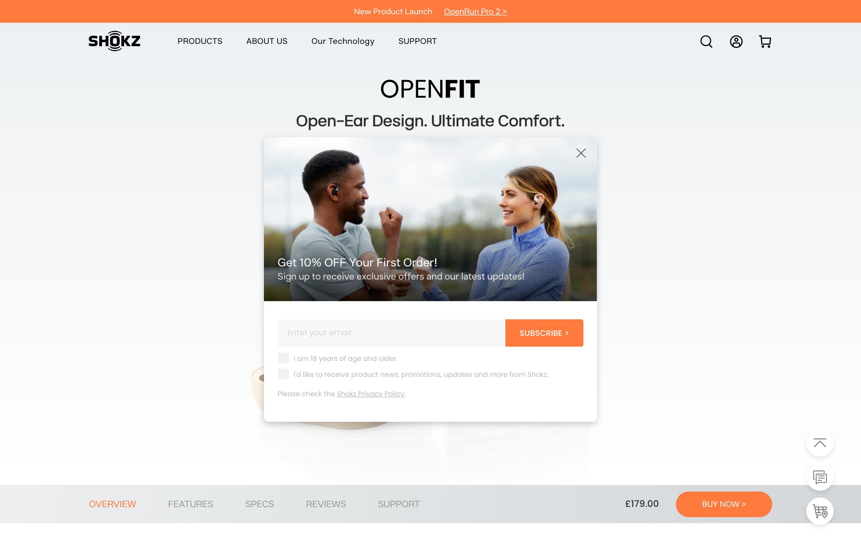 OpenFit Open Ear Headphone - Shokz UK – Sport Earphones [Multieffect] screenshot 2