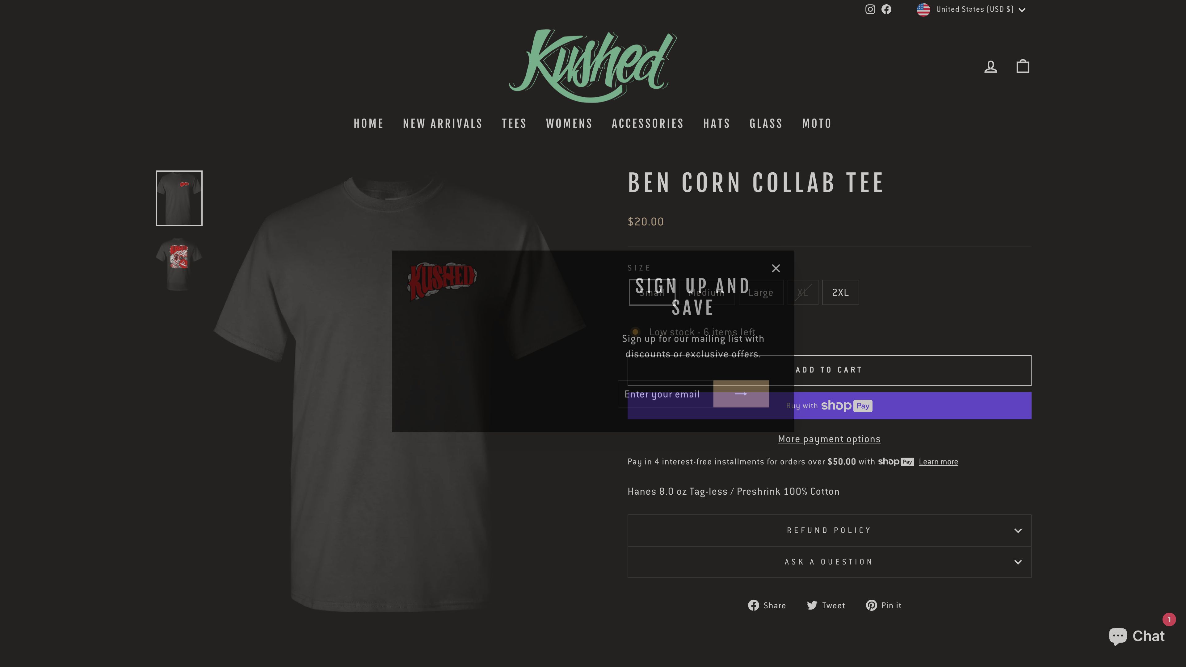 Kushed Clothing Shopify Website screenshot 6
