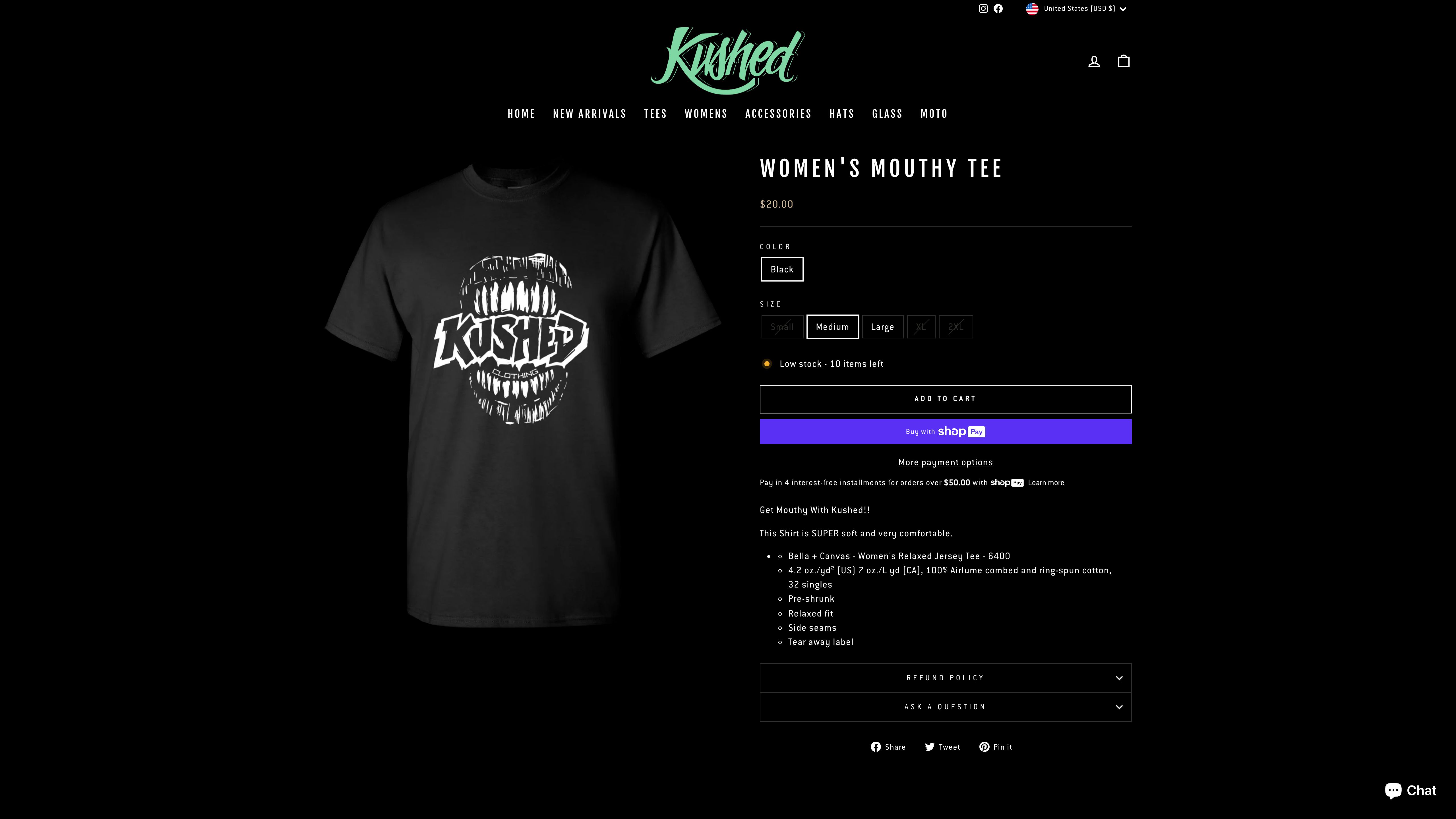 Kushed Clothing Shopify Website screenshot 5