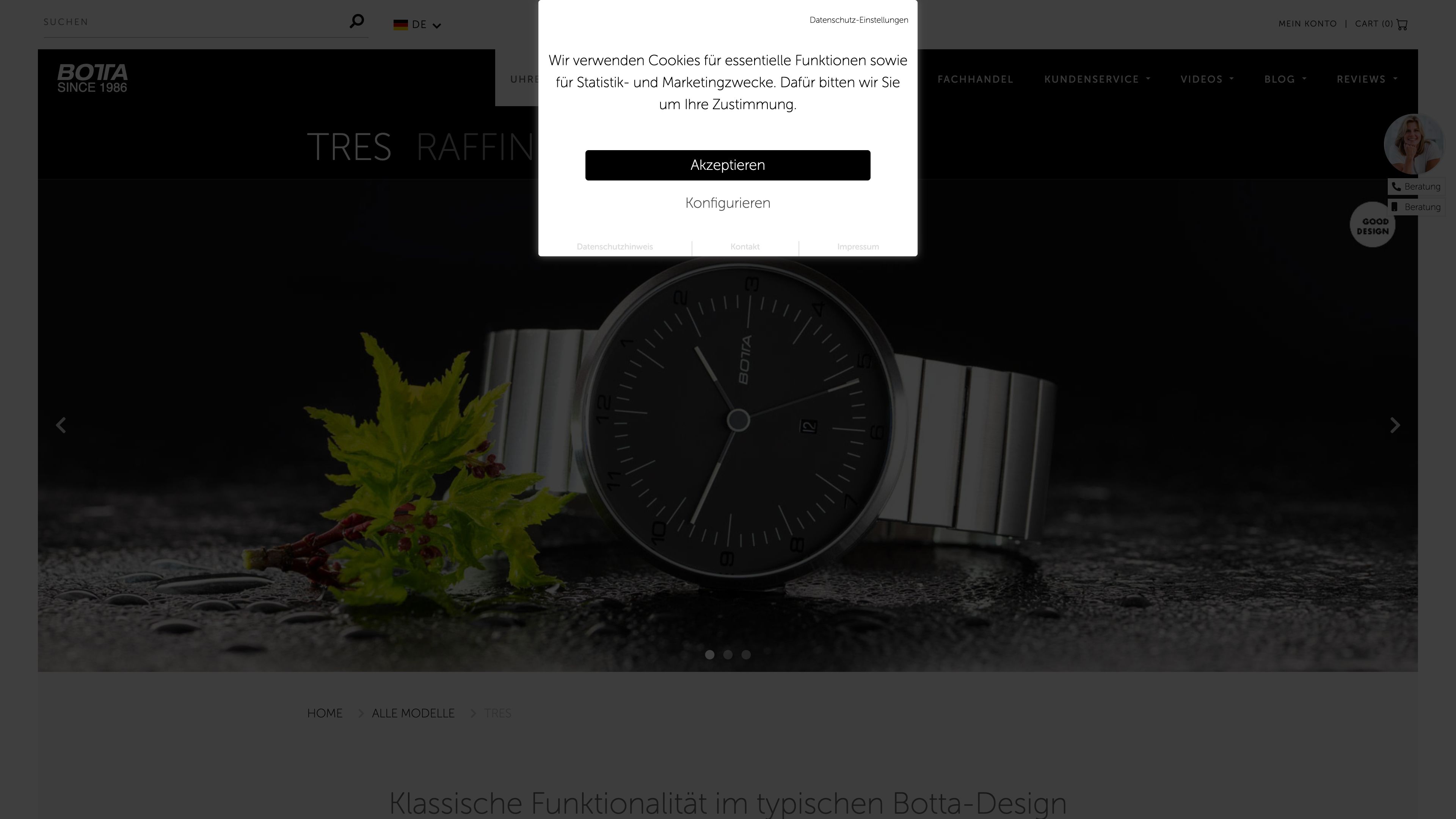 Migration zu Shopify & High-End Custom Design für botta-design.de screenshot 2
