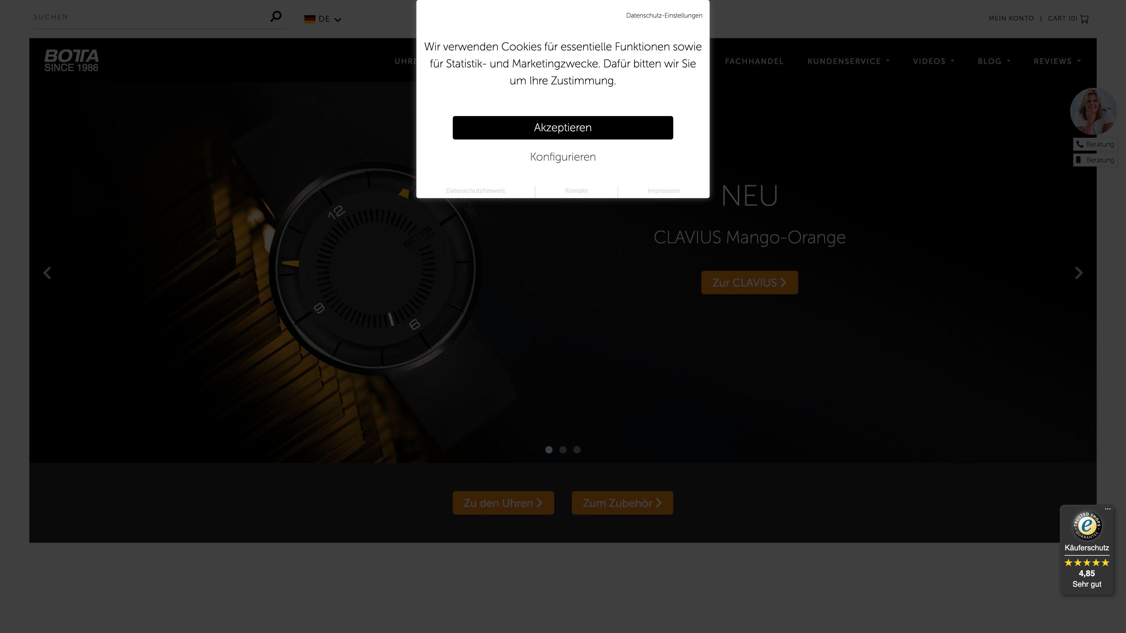 Migration zu Shopify & High-End Custom Design für botta-design.de screenshot 6