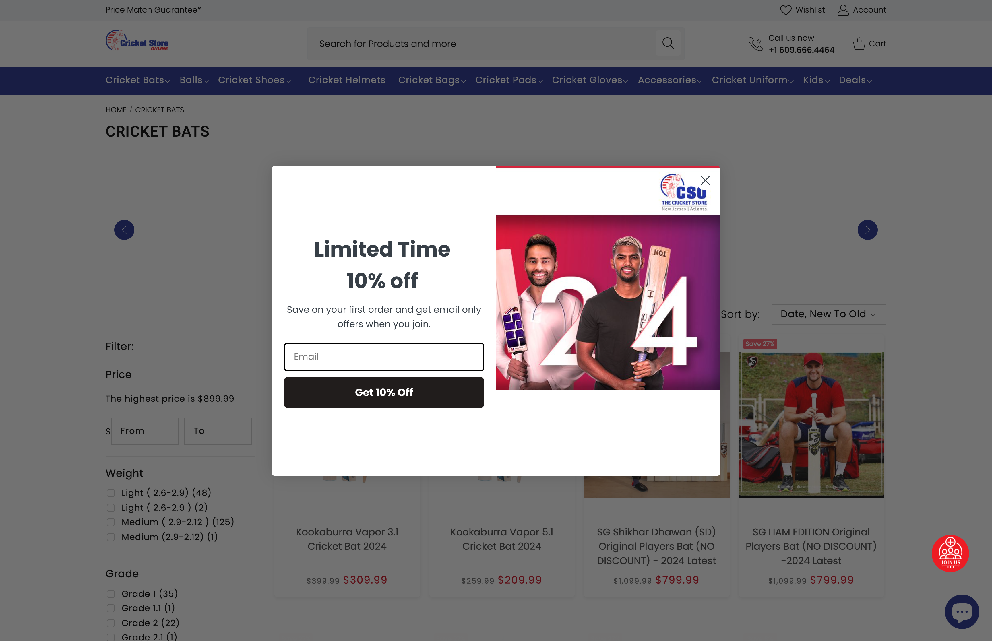 cricketstoreonline screenshot