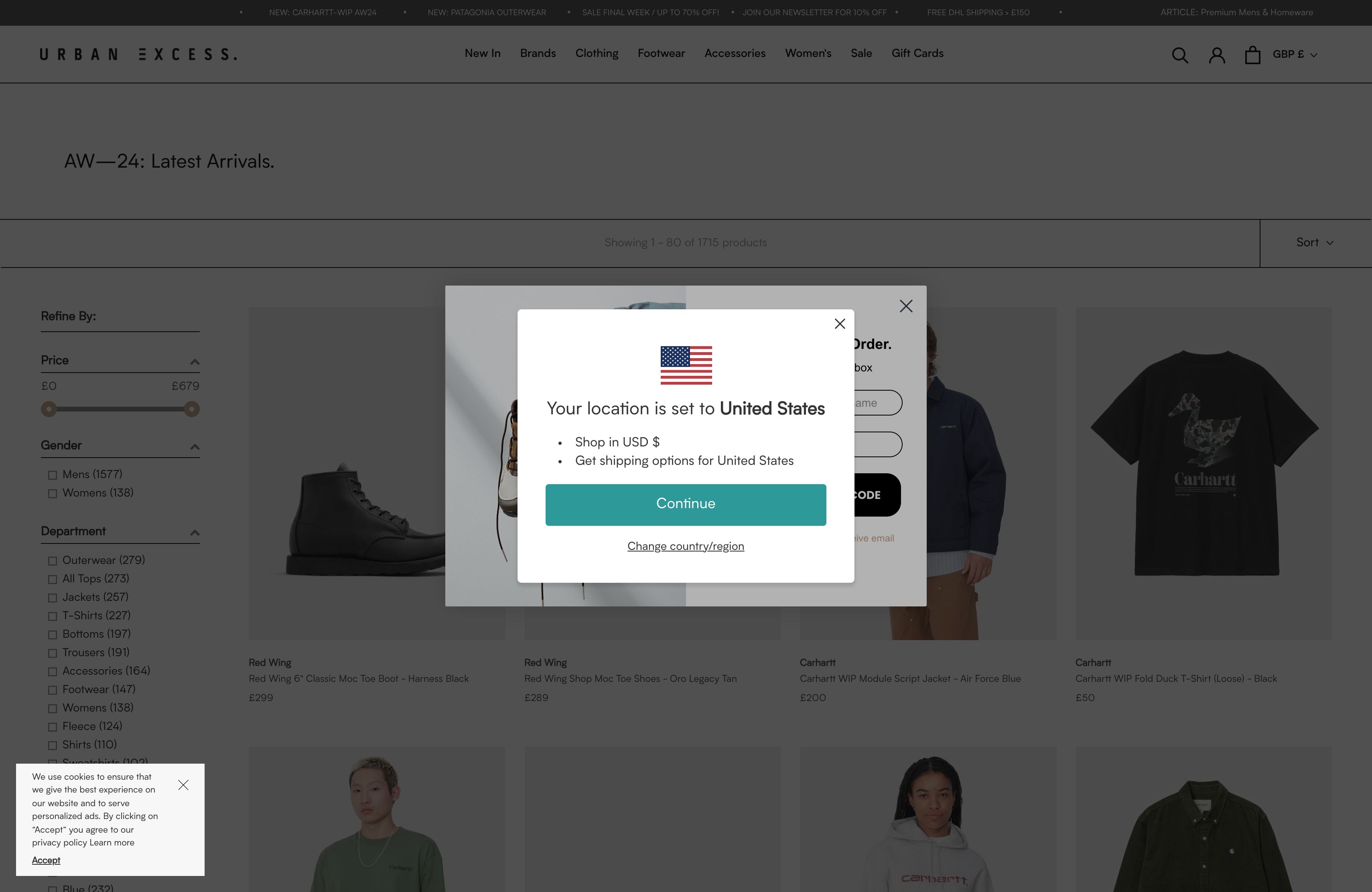 Urban Excess [multiple sites] + ongoing support on retainer screenshot