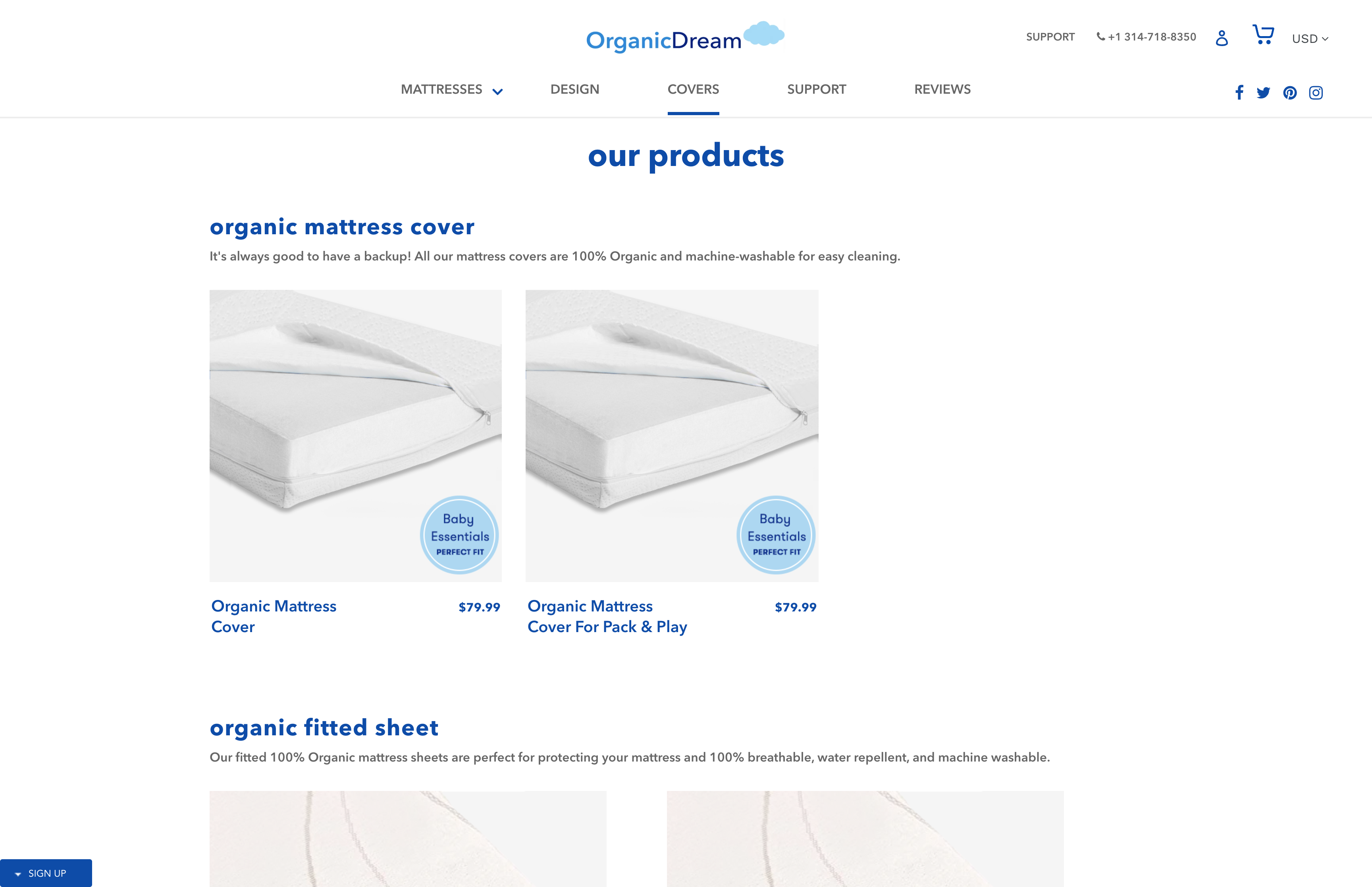 Online mattresses selling website screenshot 3