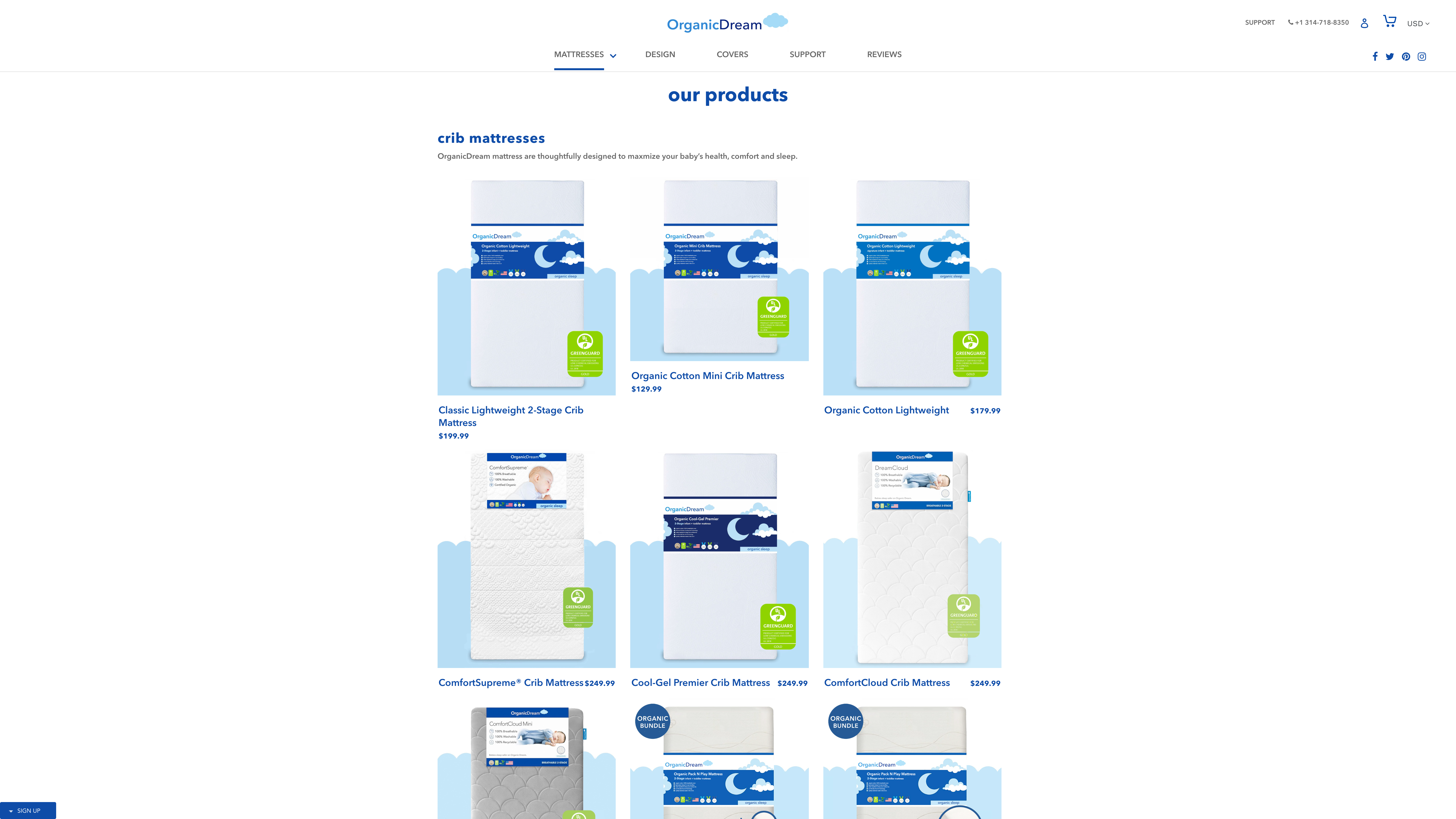 Online mattresses selling website screenshot 2