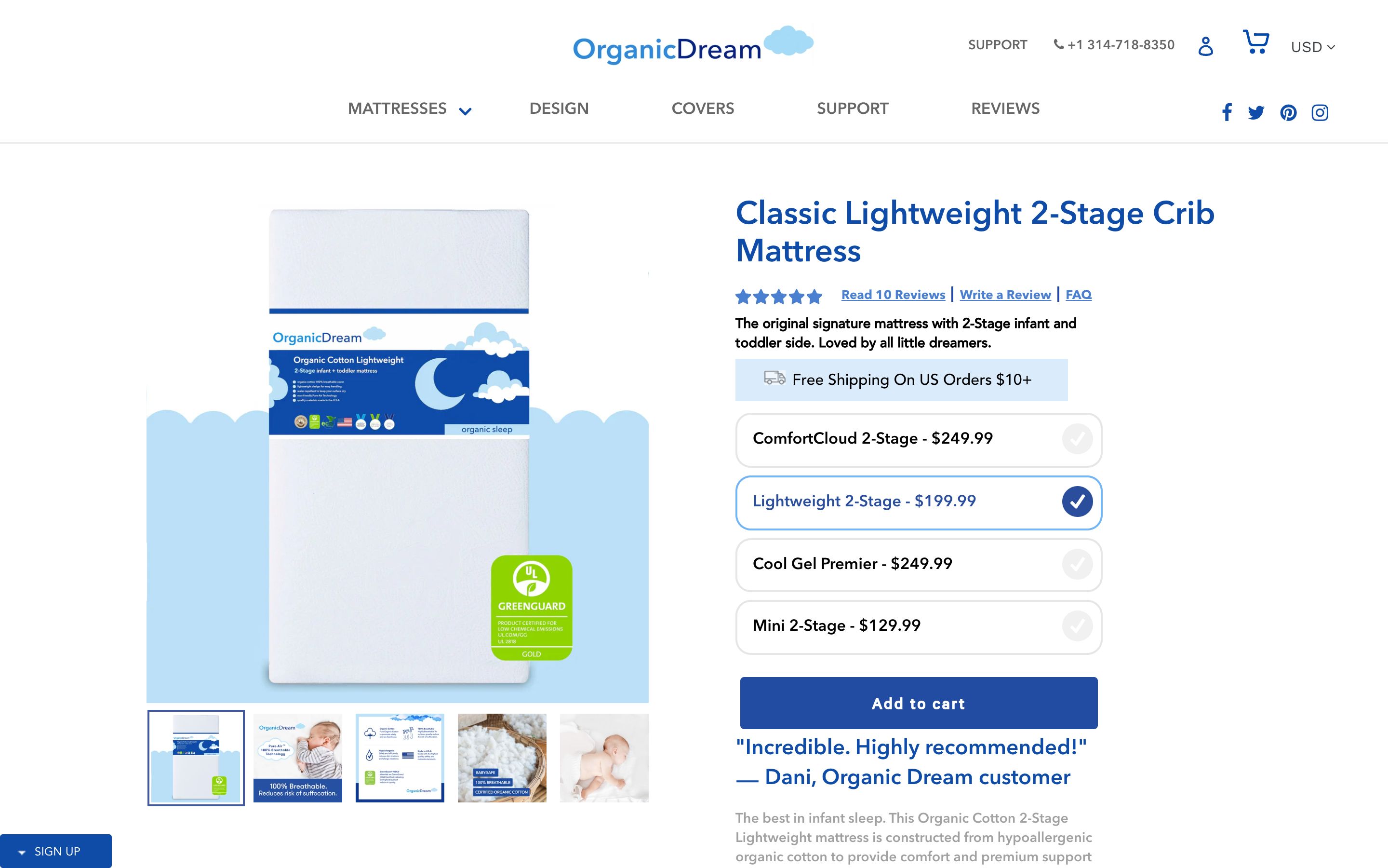 Online mattresses selling website screenshot 5