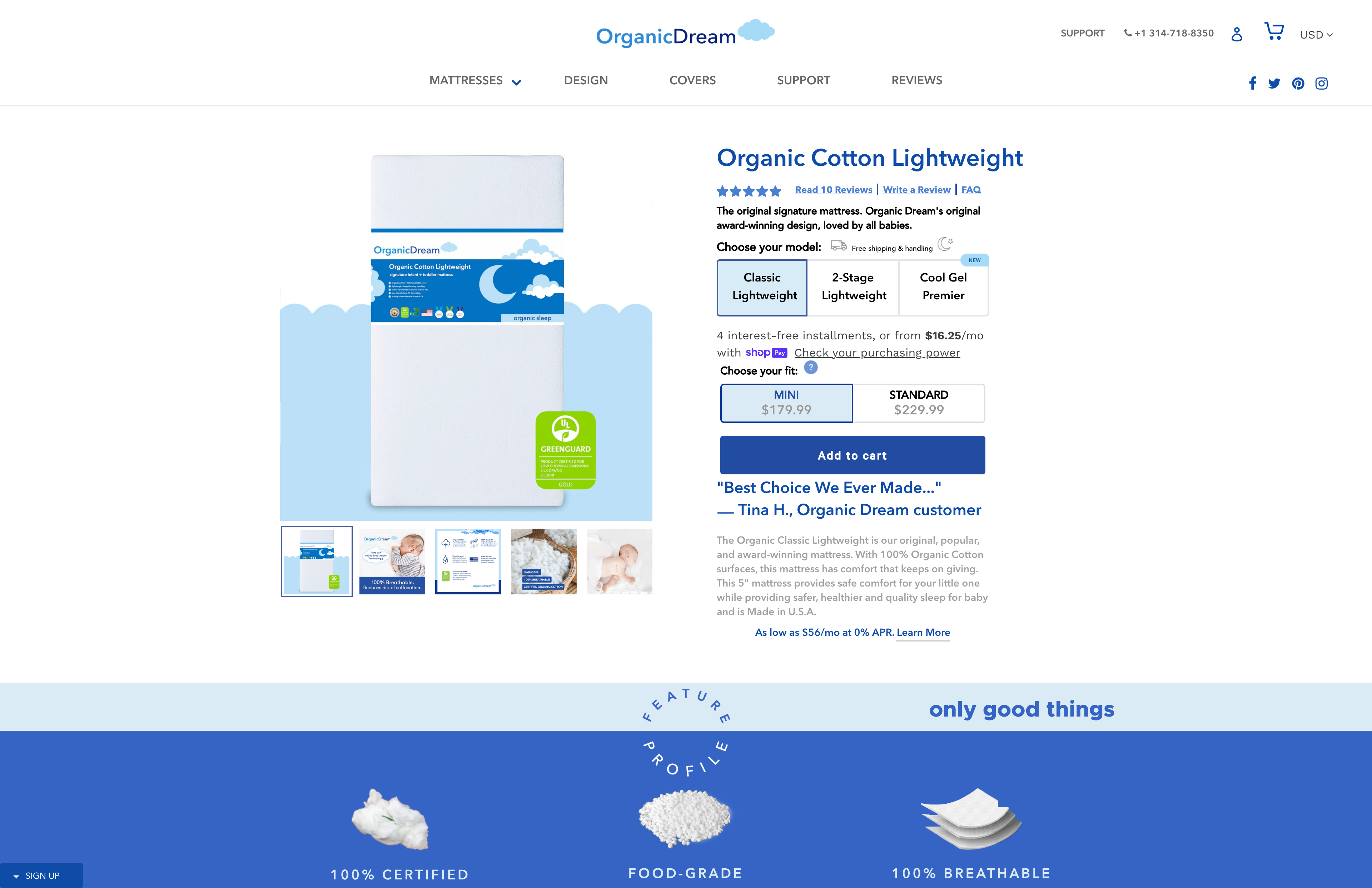 Online mattresses selling website screenshot 6