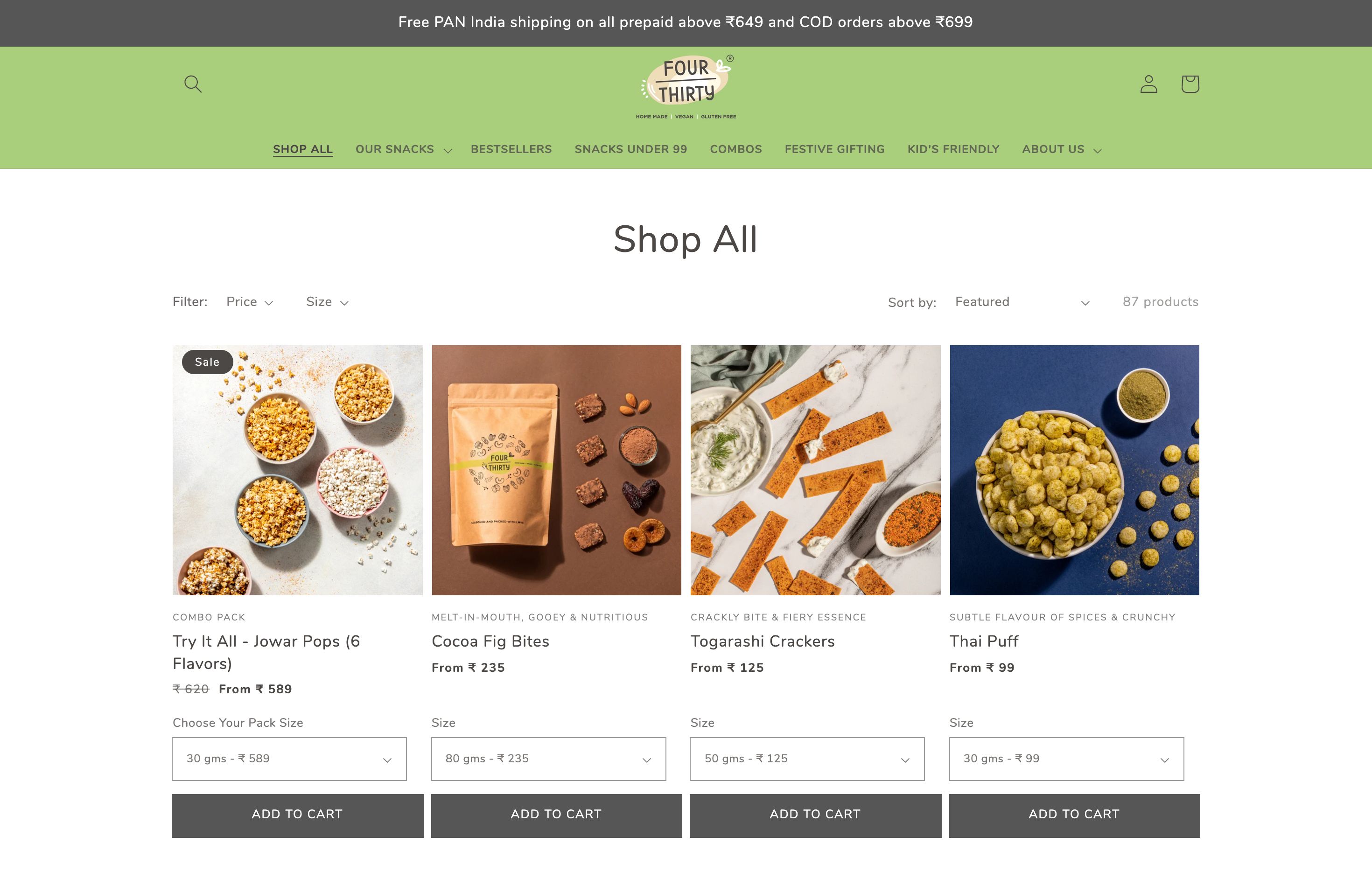 Healthy Snacking Brand - Four Thirty screenshot 2