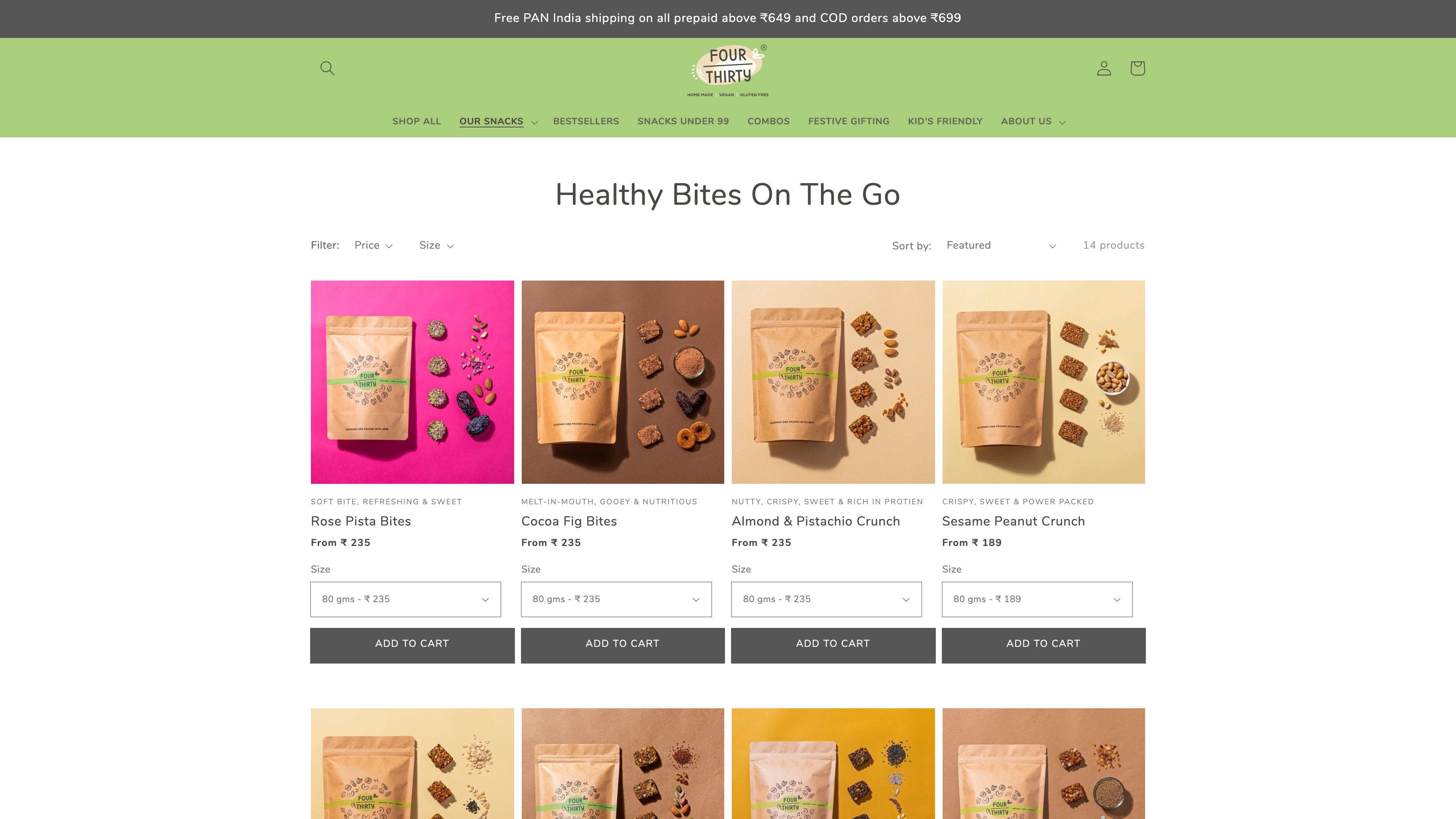 Website Development and Optimization for Four Thirty: A Healthy Snacking Brand