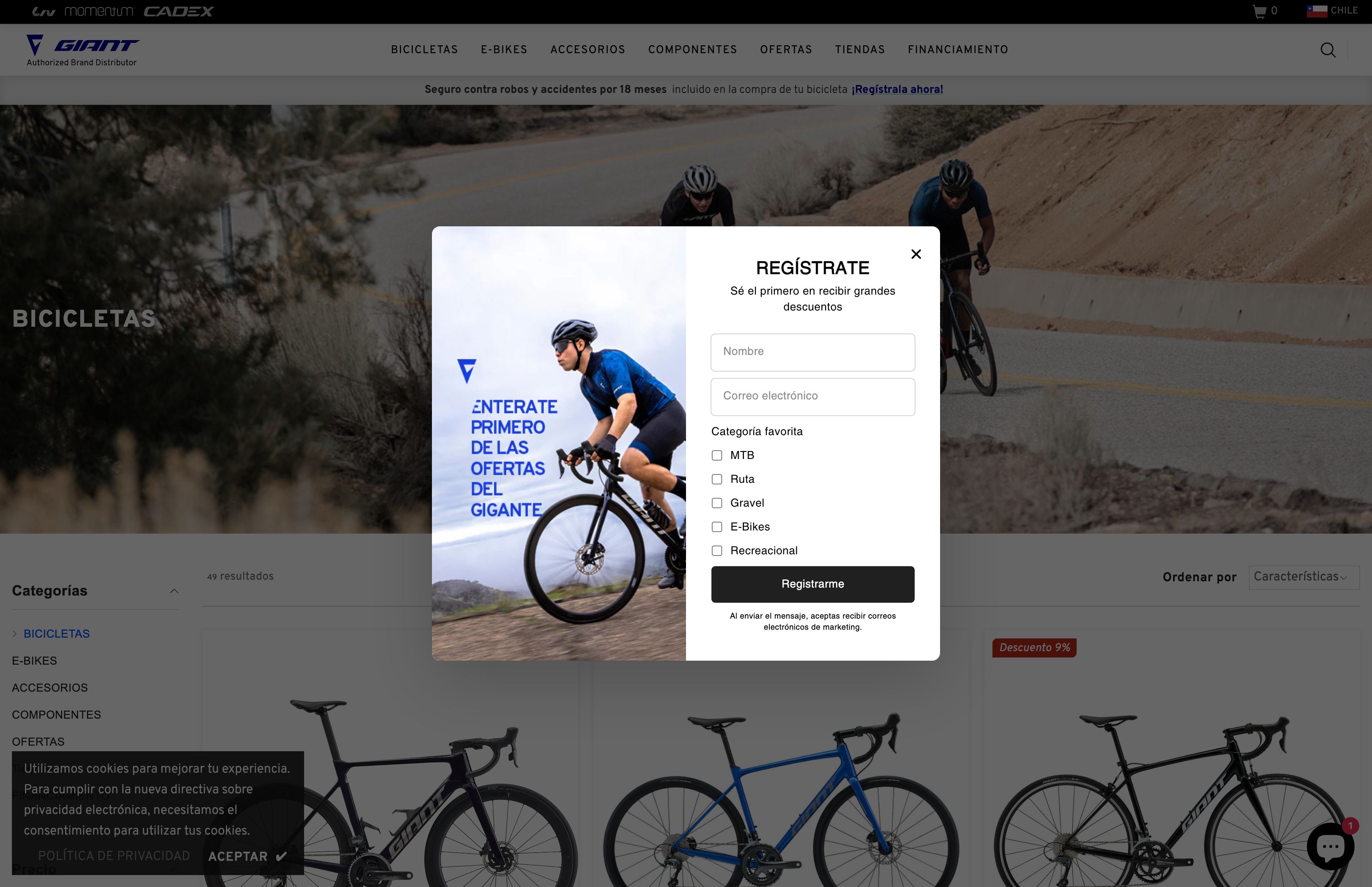 Giant Bicycles Chile screenshot 3