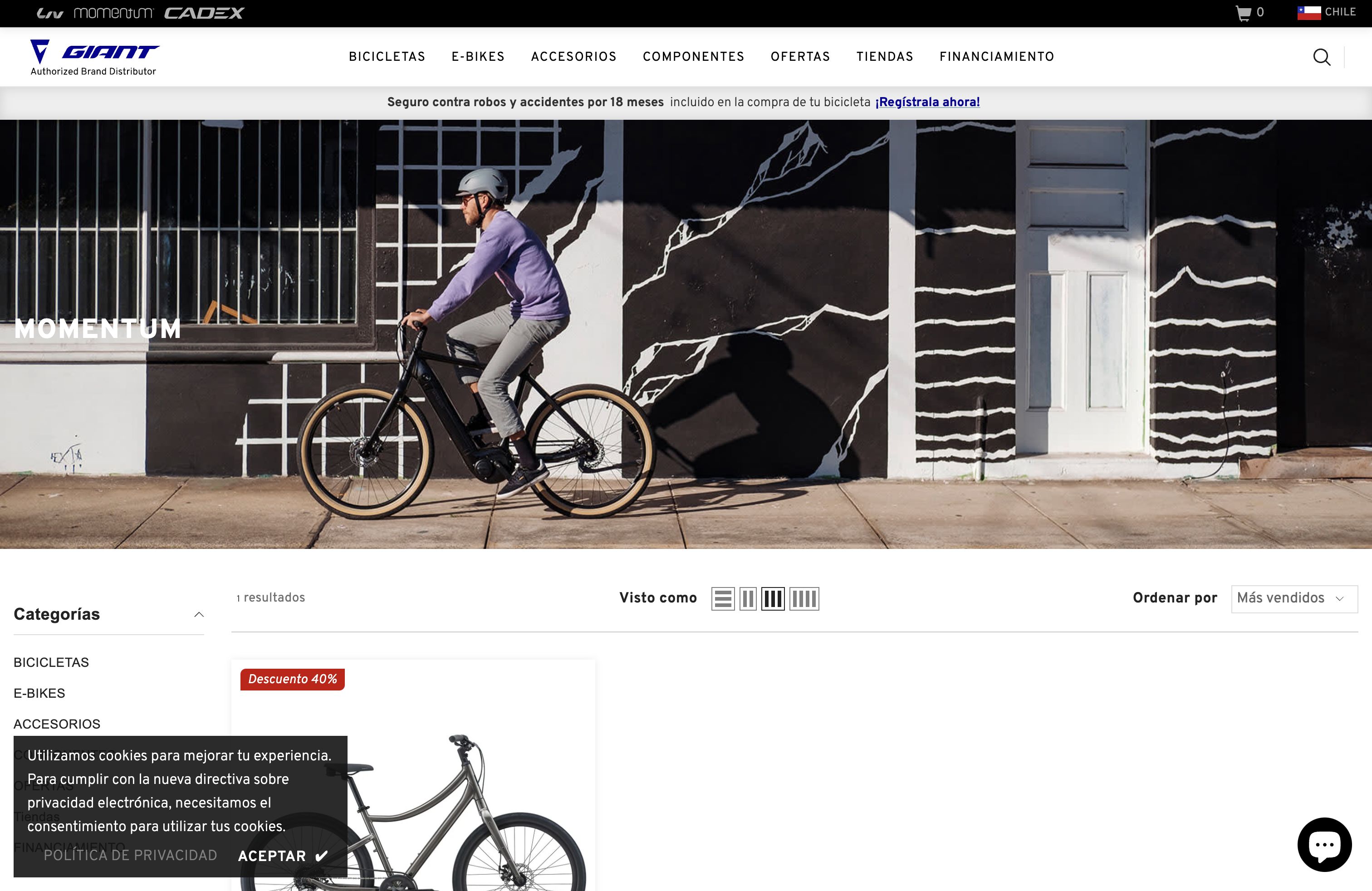 Giant Bicycles Chile screenshot