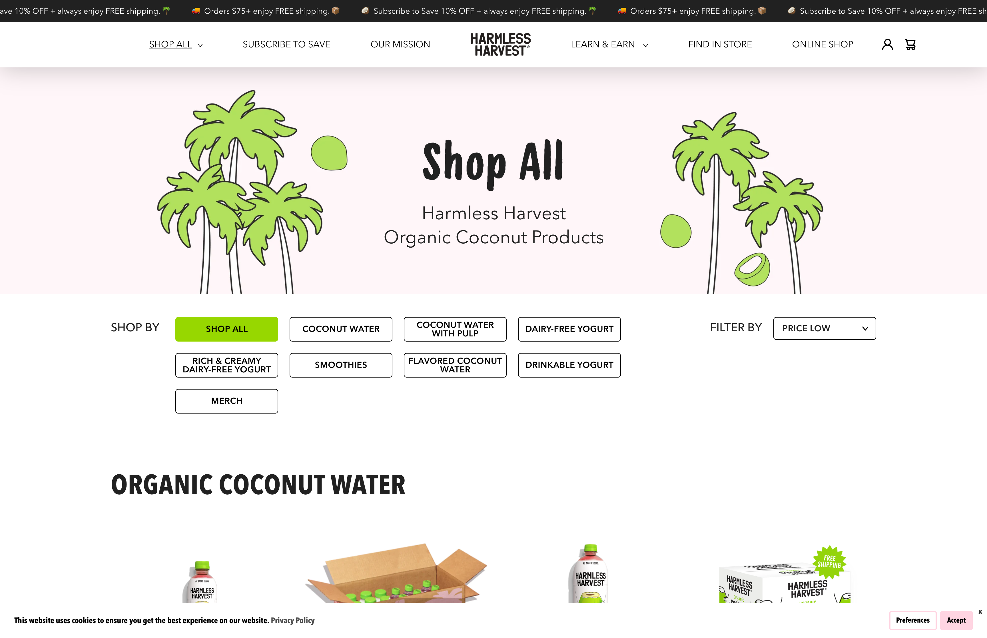 Unique, organic and accessible — Harmless Harvest store development screenshot 2