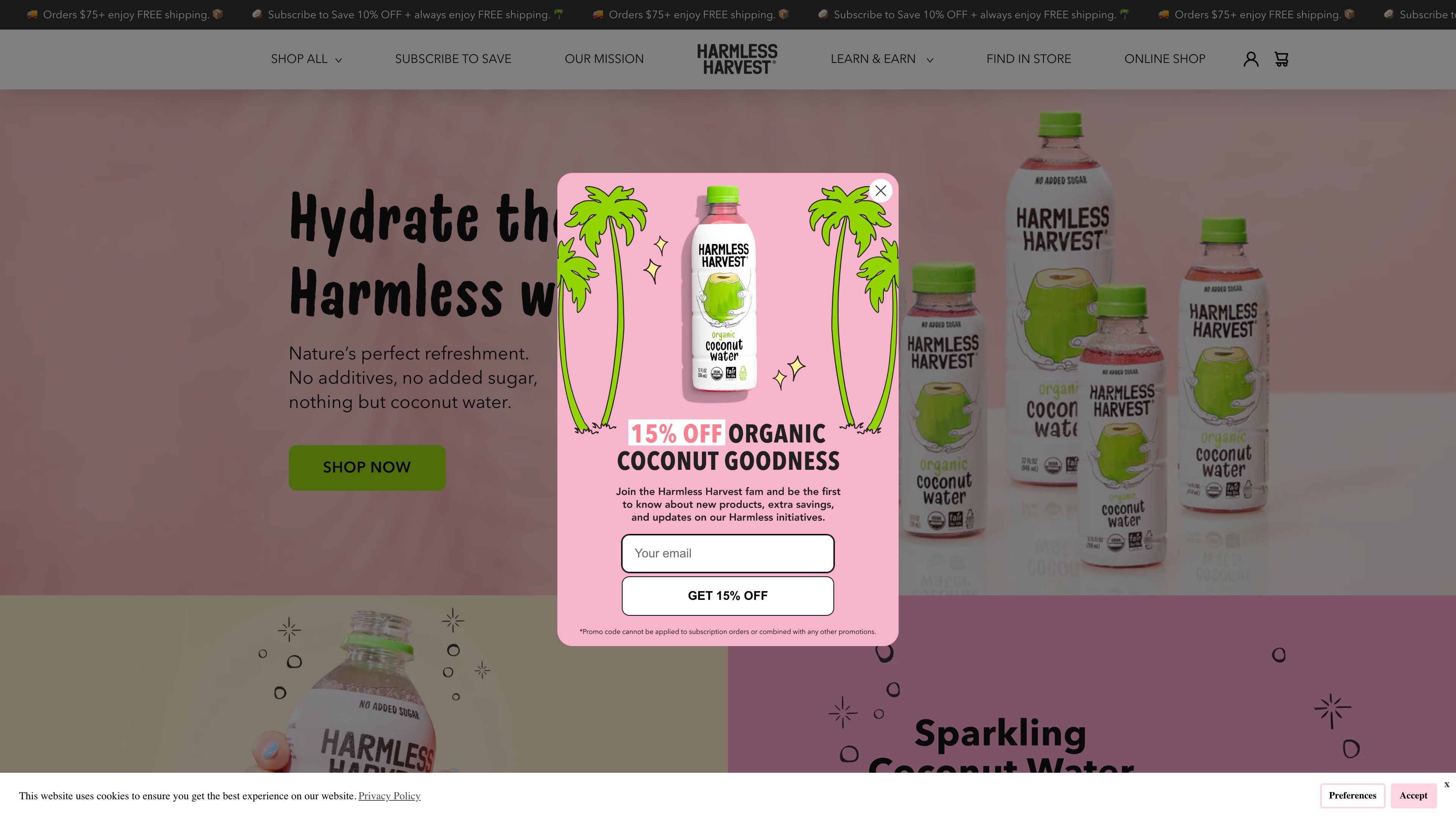 Unique, organic and accessible — Harmless Harvest store development screenshot 4