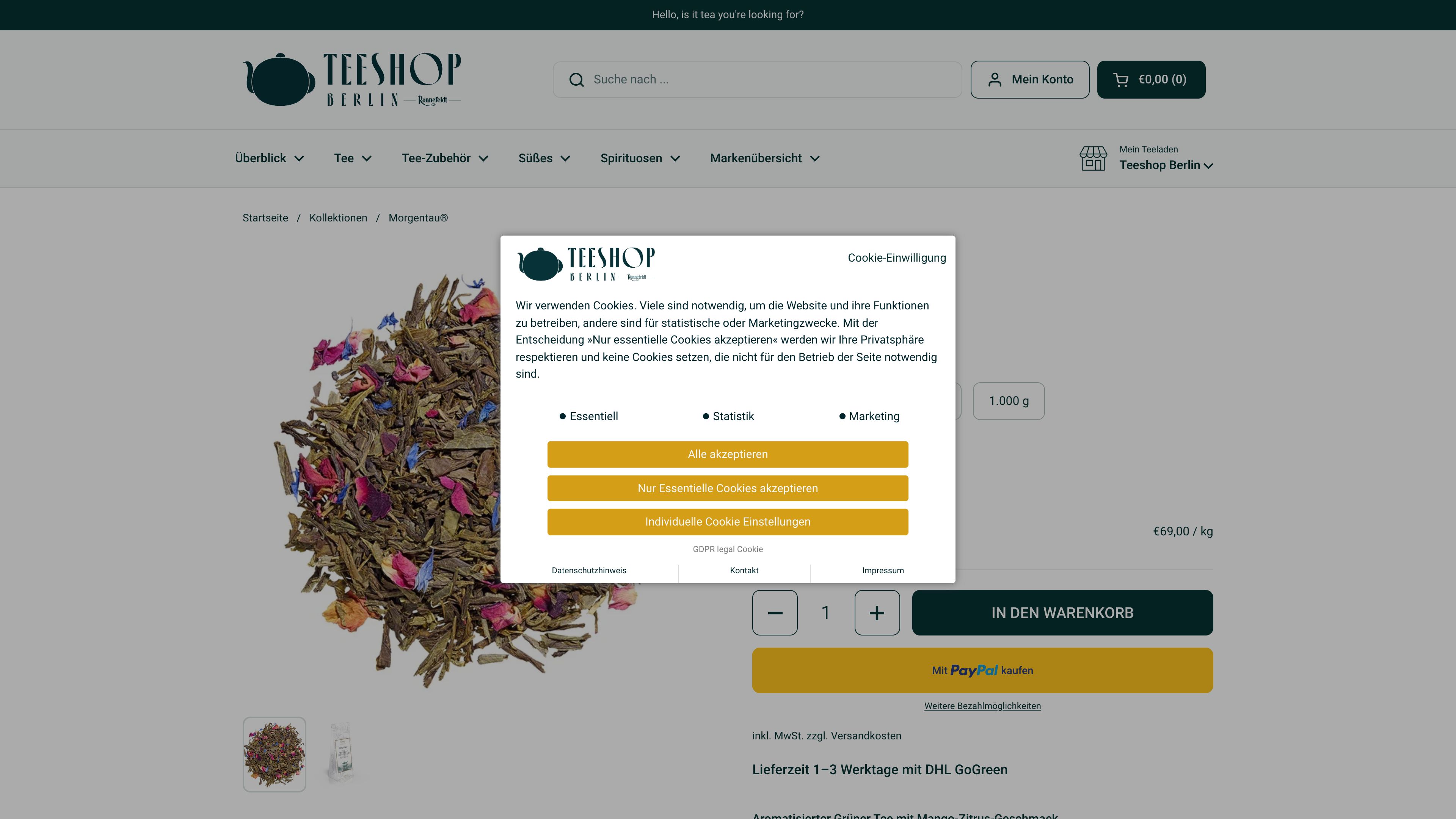 Migration von ePages & Individualisierung Shopify – teeshop-berlin.de screenshot 4