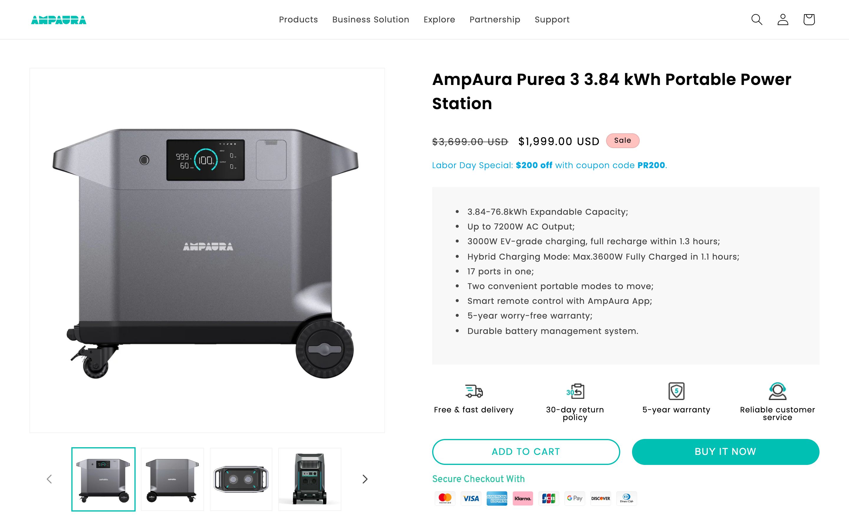 AmpAura | Portable Power Station and Home Energy Storage Solutions  screenshot 5