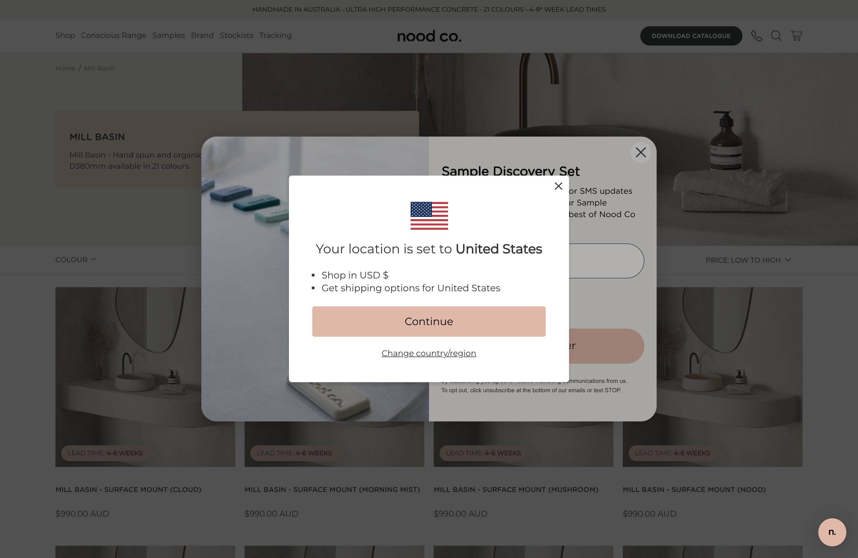 The Nood Co's Replatformed, Multi-regional Online Store screenshot