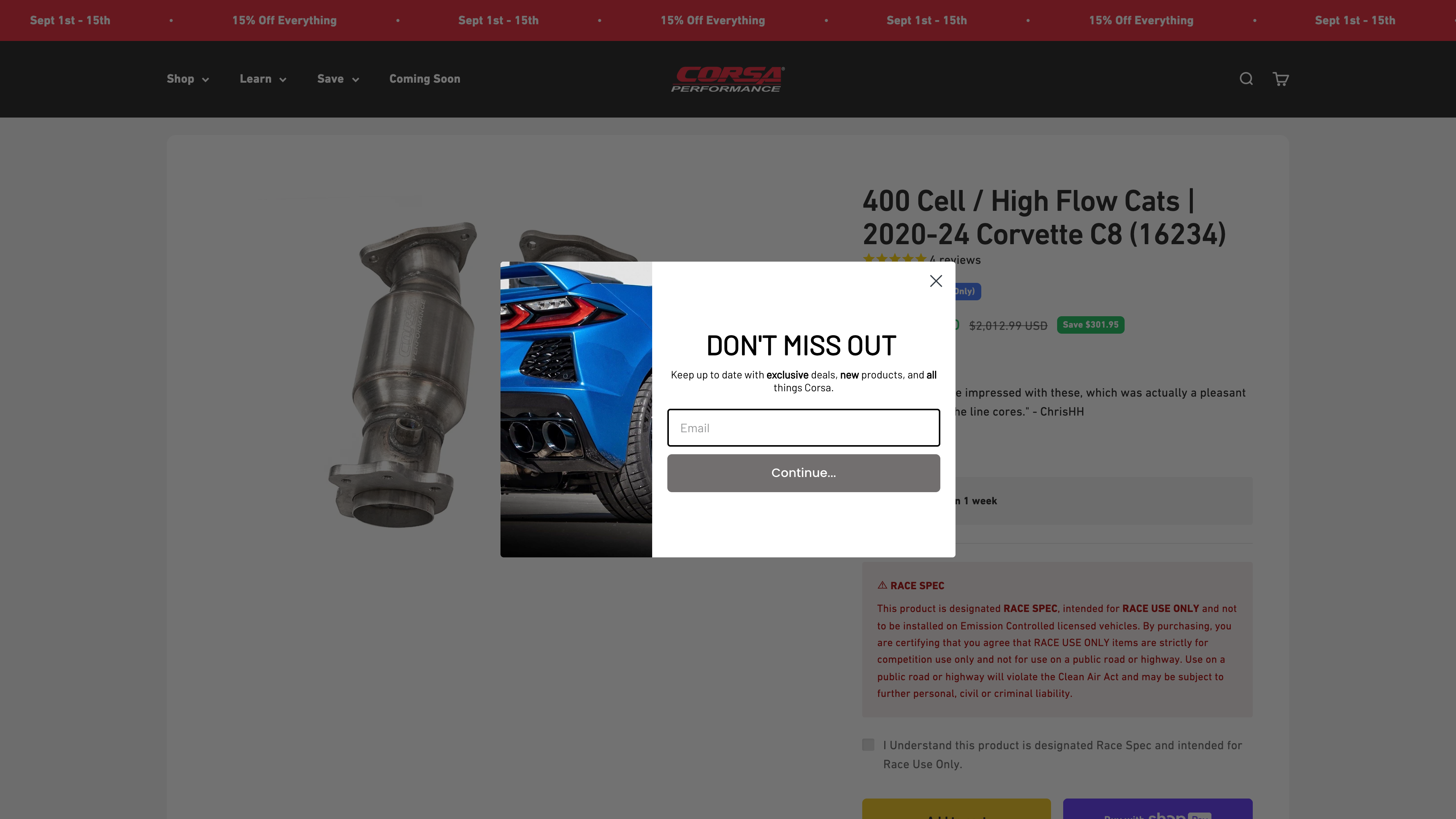 CORSA: Premium Aftermarket Exhausts Now With Matching Website screenshot 5