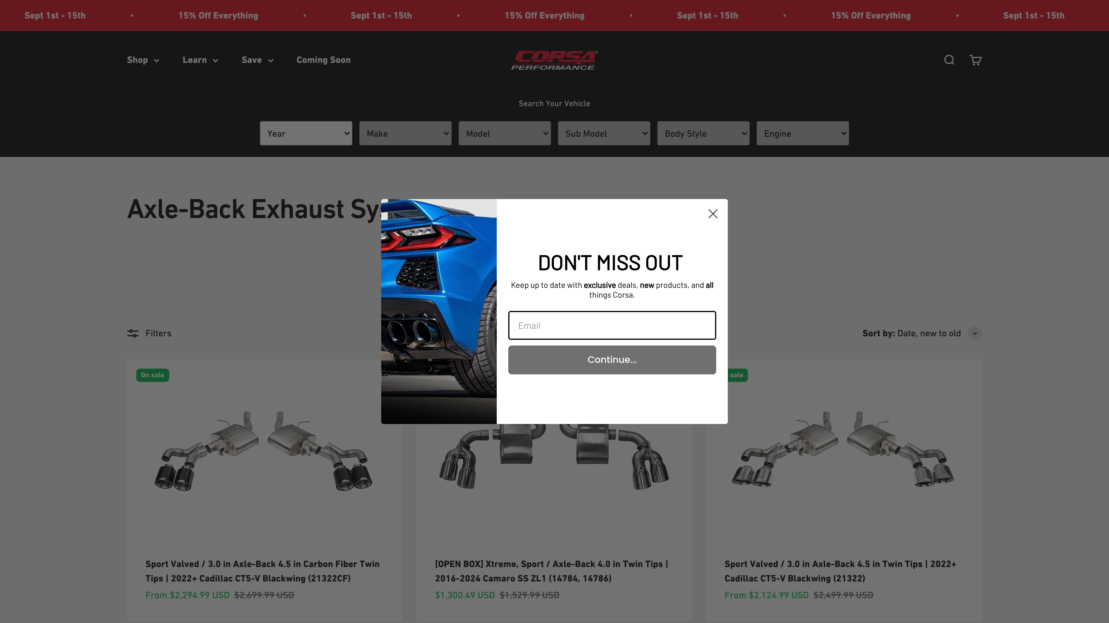 CORSA: Premium Aftermarket Exhausts Now With Matching Website screenshot 2