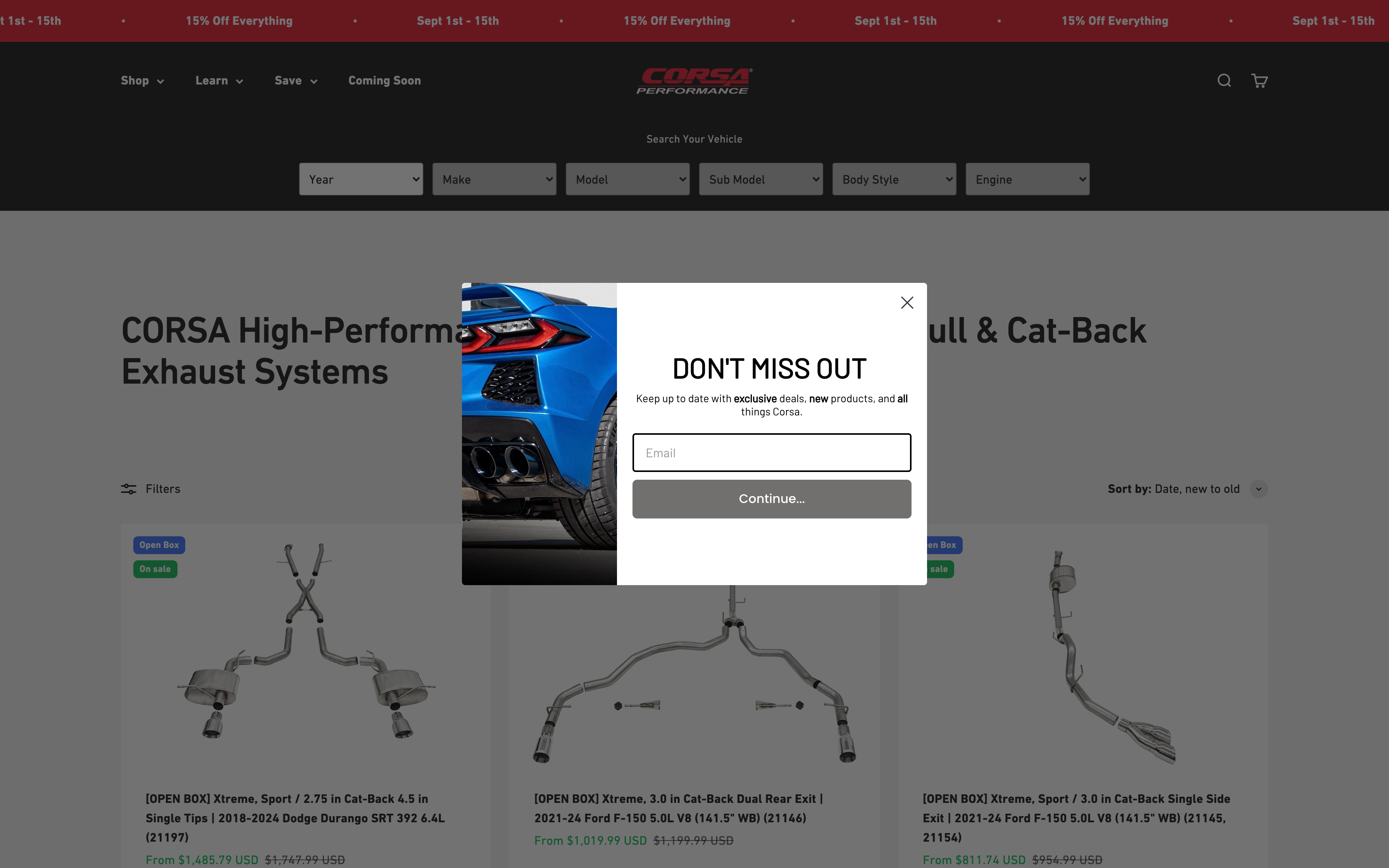 CORSA Performance: Premium Aftermarket Exhausts with Enhanced Shopify Experience
