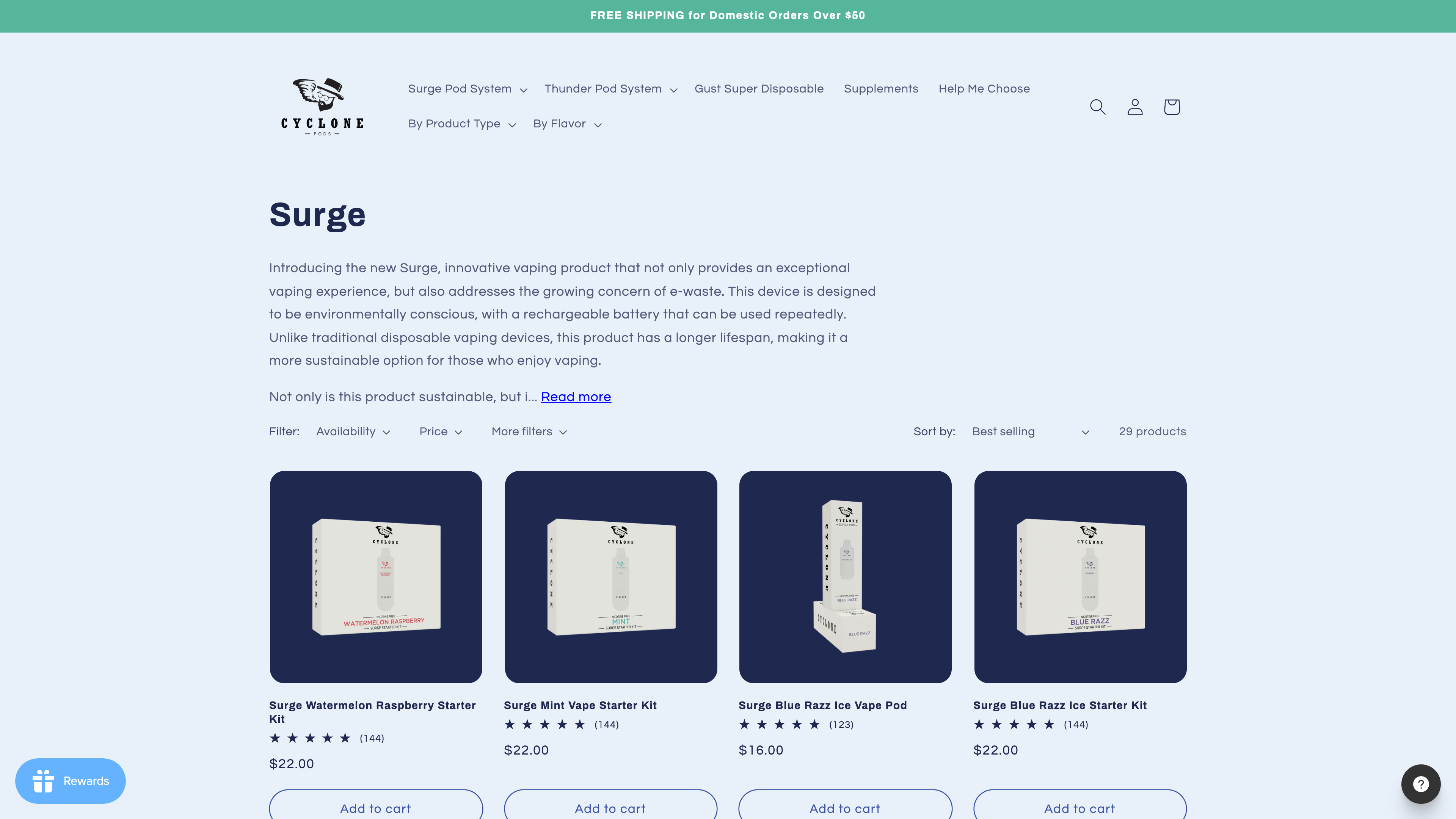 Cyclone Pods - Shopify Custom Design & Search Engine Optimization screenshot 2
