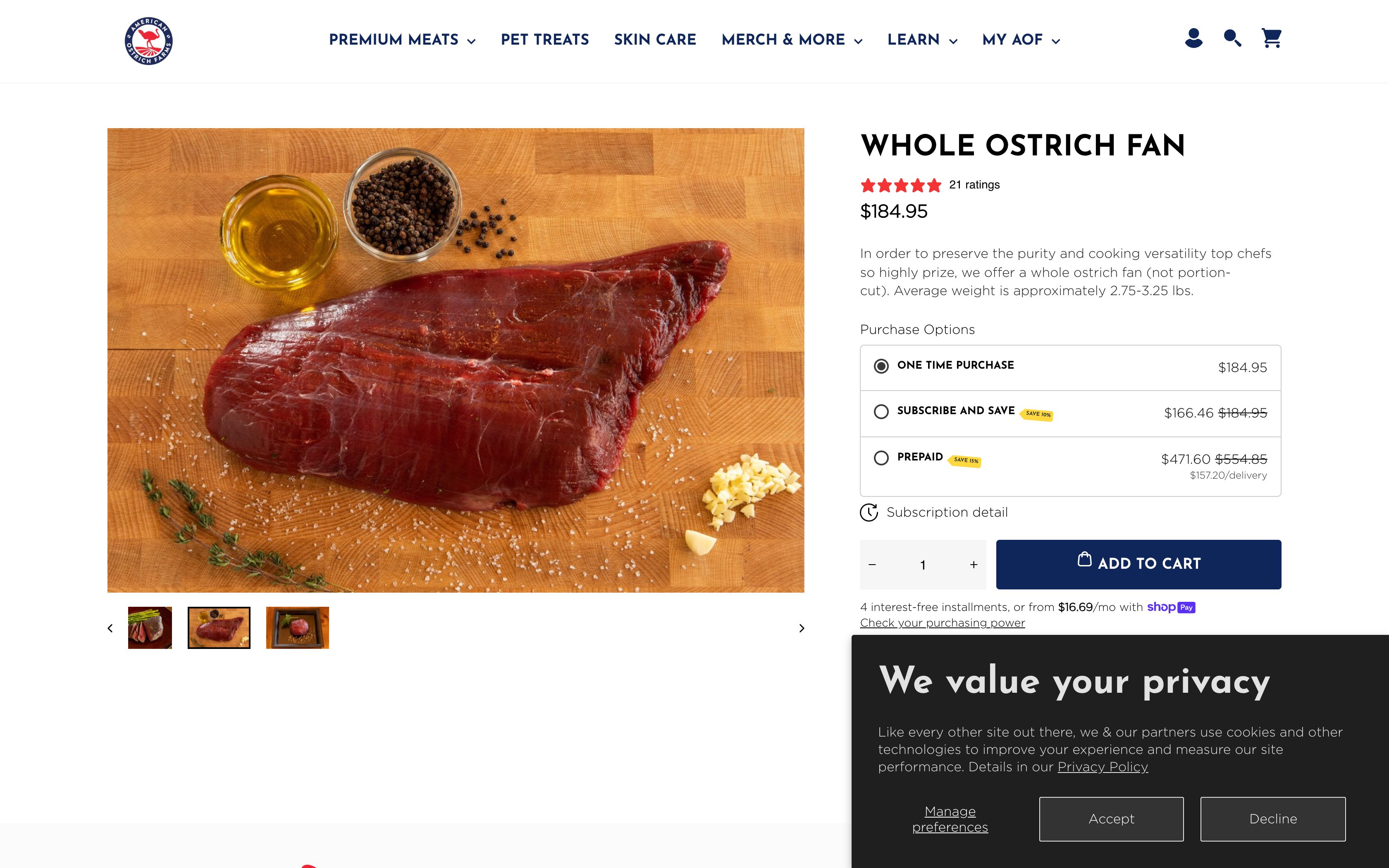 Custom Shopify Product Page Development Partnership with American Ostrich Farms